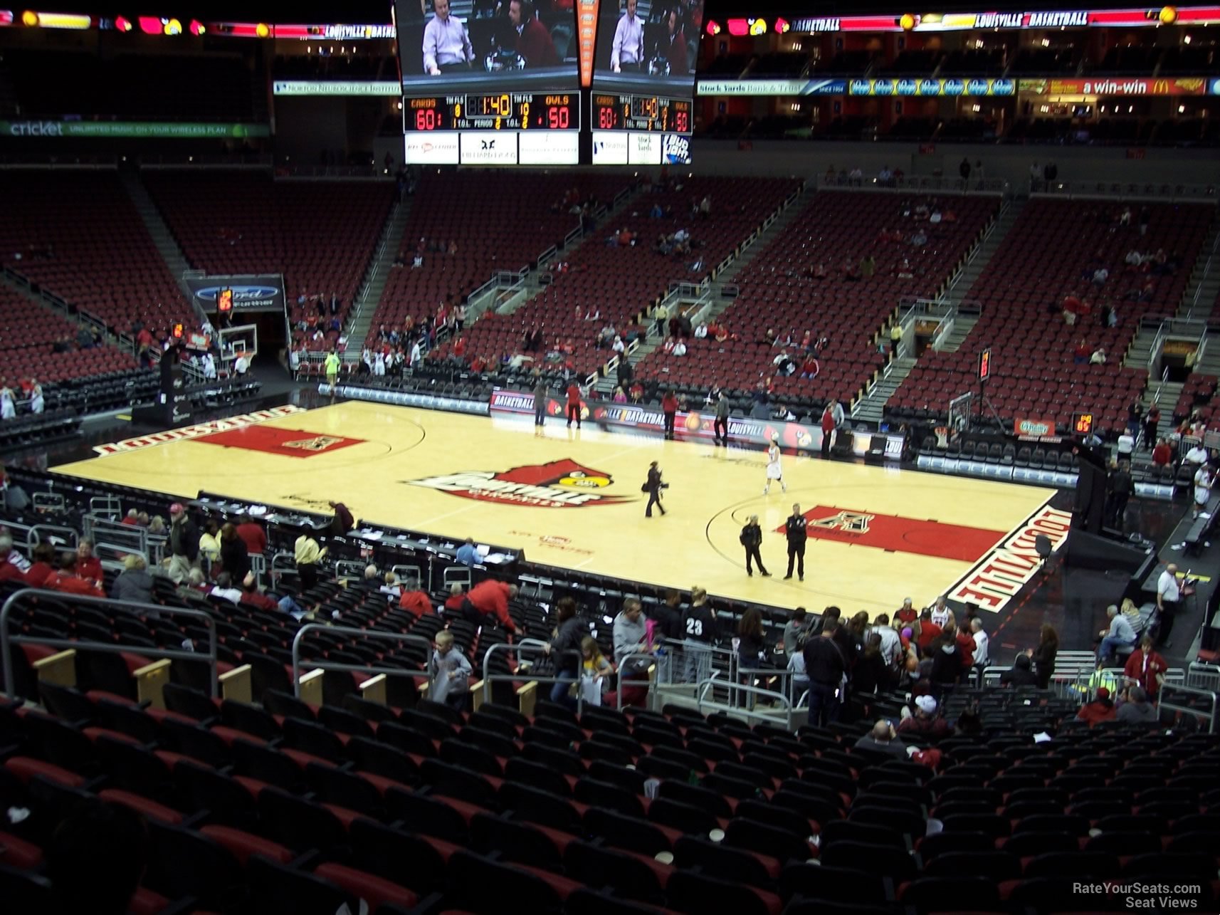 section 104, row ee seat view  for basketball - kfc yum! center