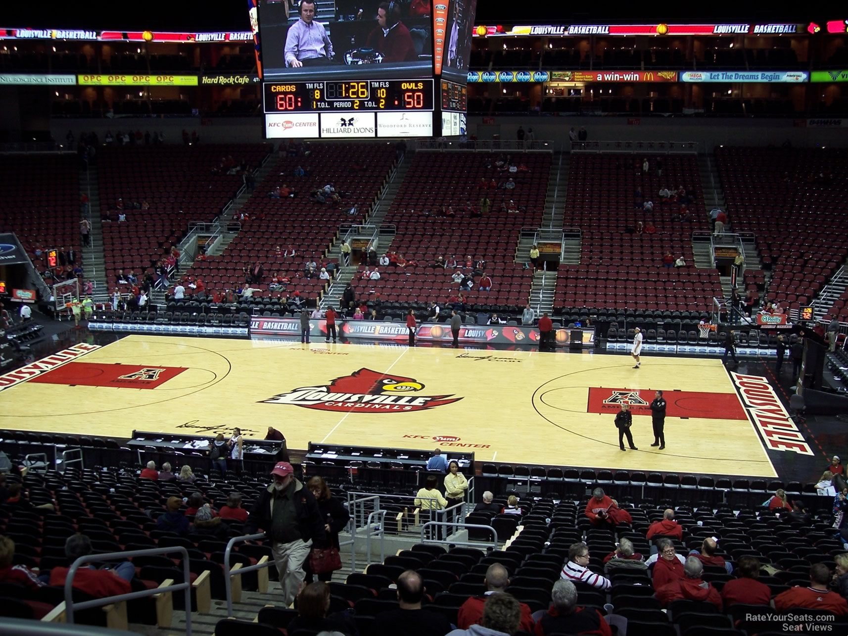 section 105, row bb seat view  for basketball - kfc yum! center