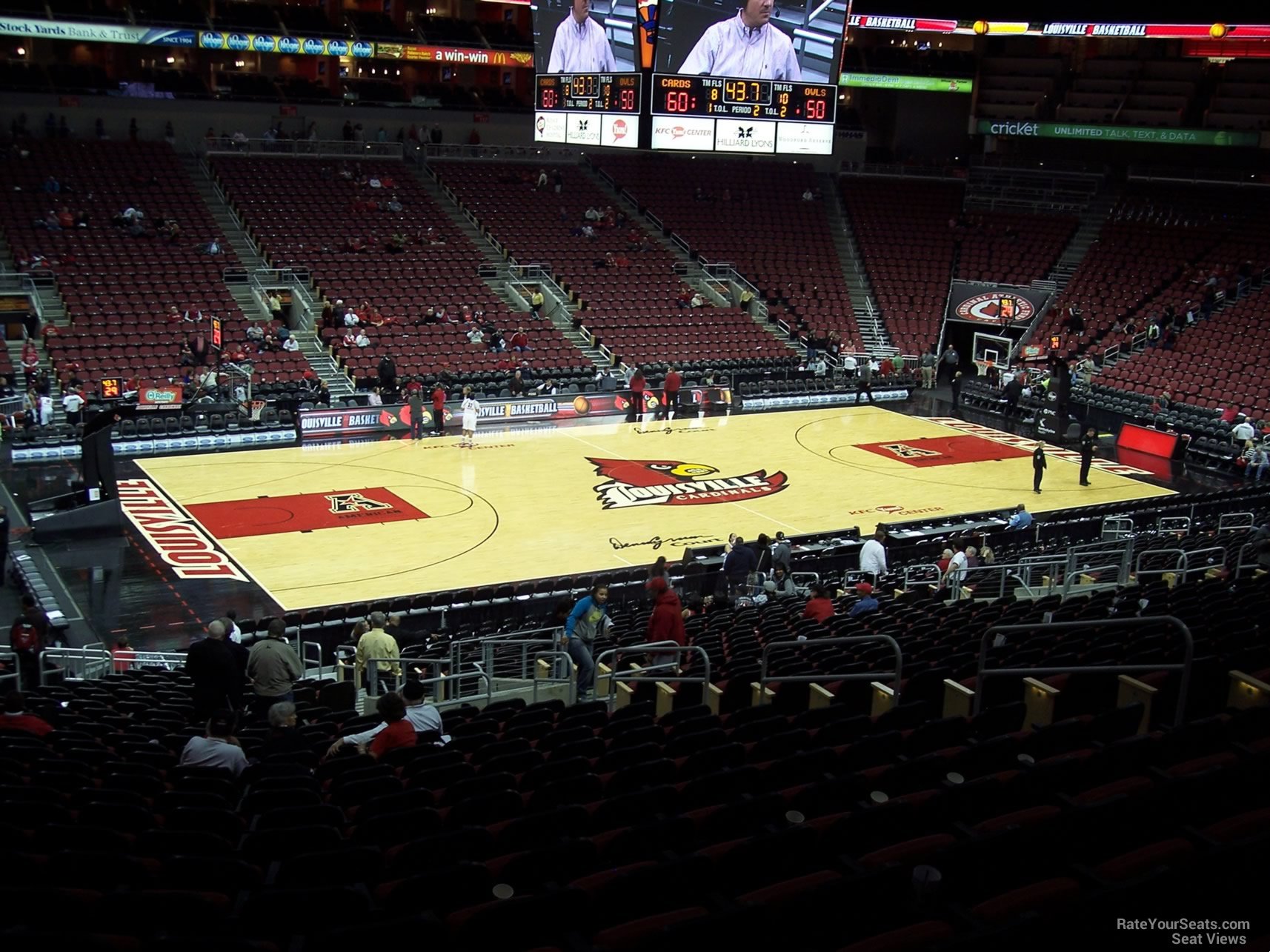 section 108, row ee seat view  for basketball - kfc yum! center