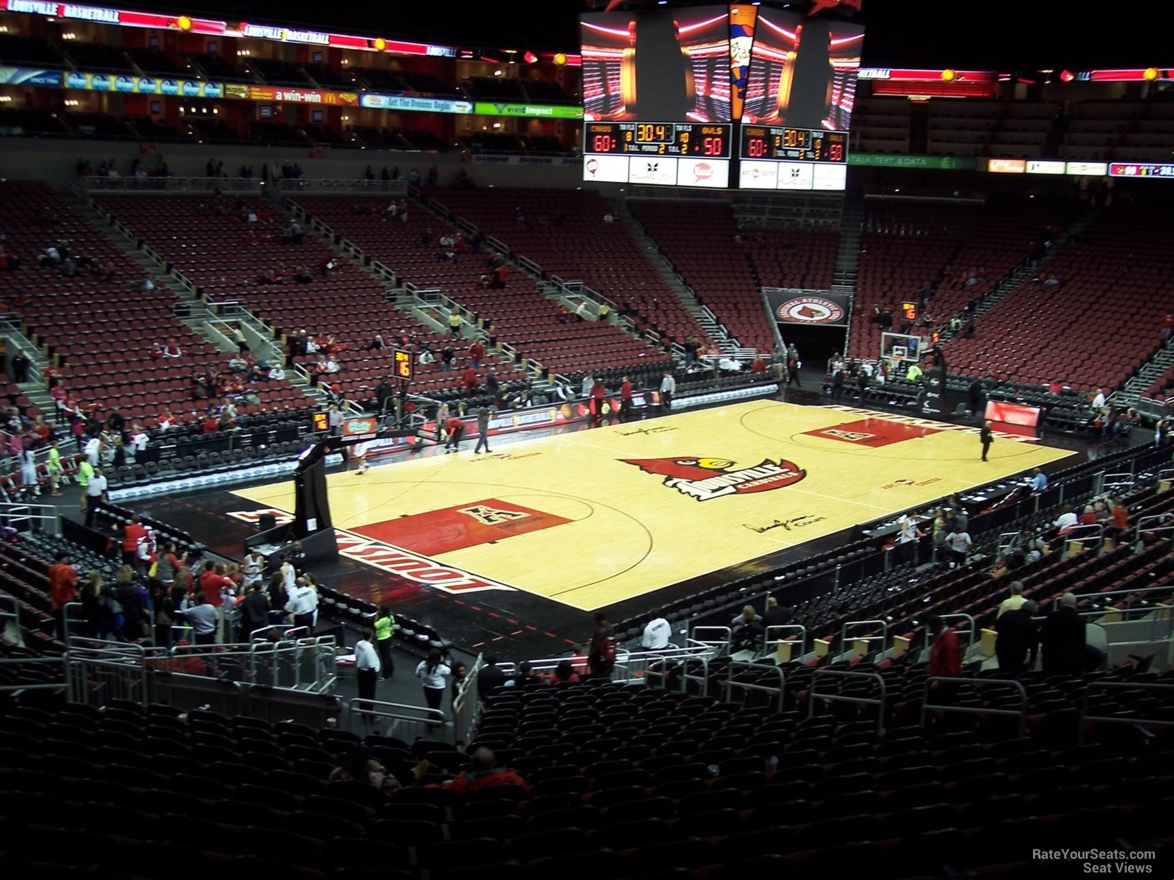 section 109, row ee seat view  for basketball - kfc yum! center