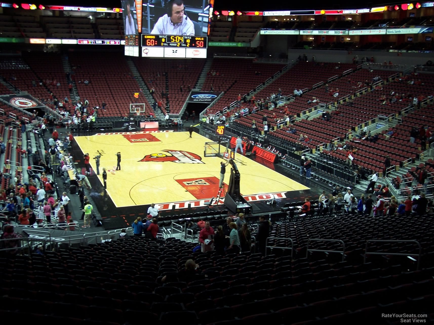 section 112, row ee seat view  for basketball - kfc yum! center