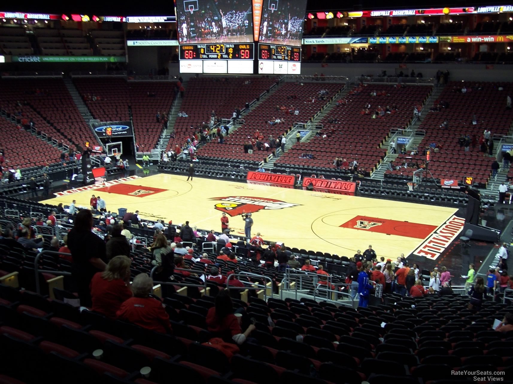 section 114, row ee seat view  for basketball - kfc yum! center