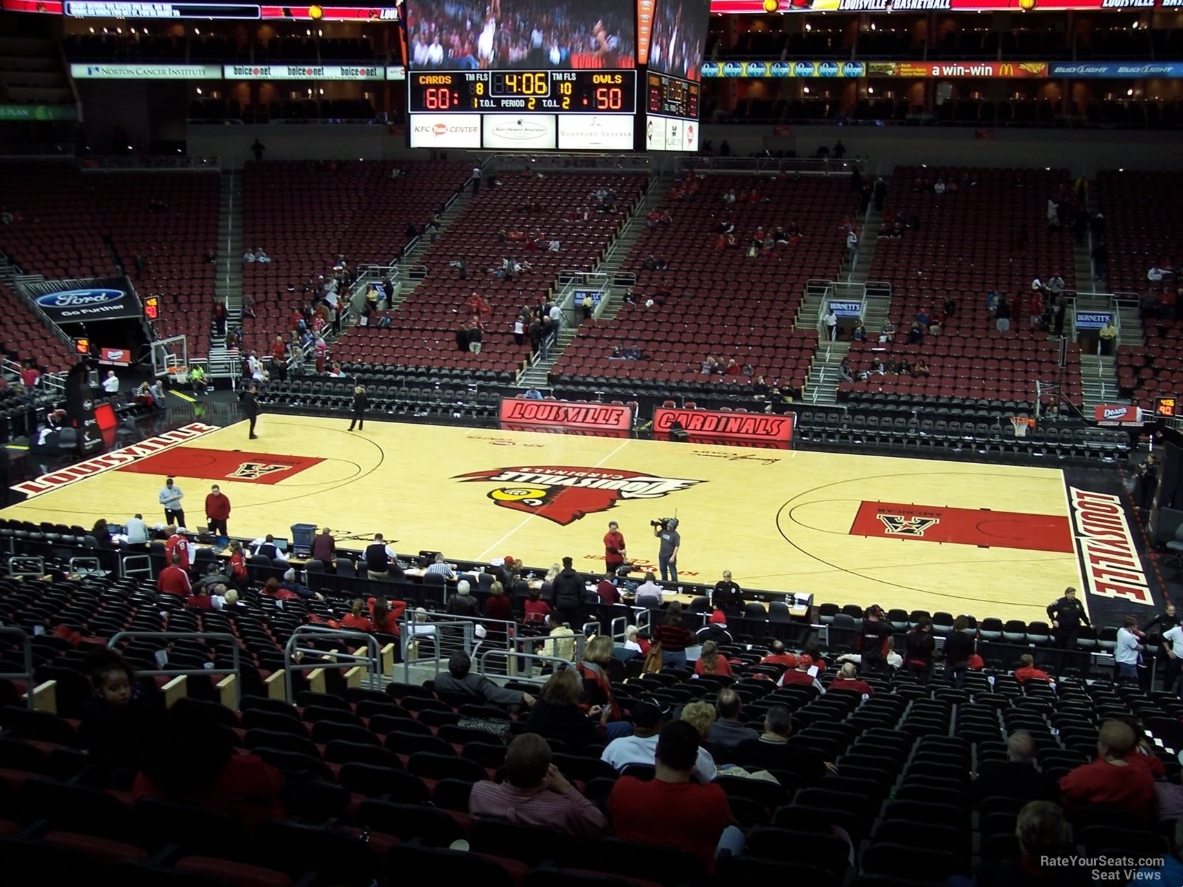 section 115, row ee seat view  for basketball - kfc yum! center