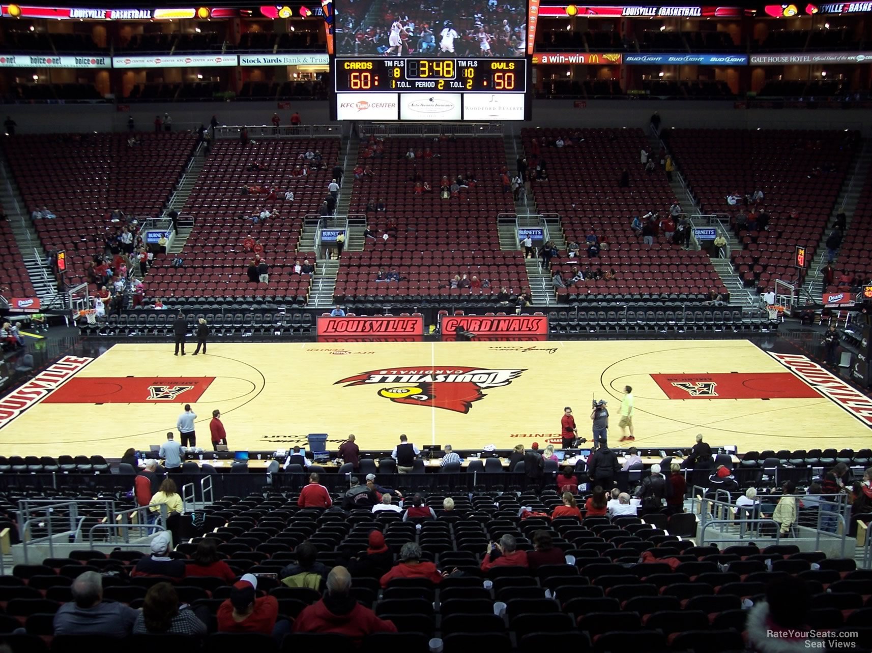 section 116, row bb seat view  for basketball - kfc yum! center