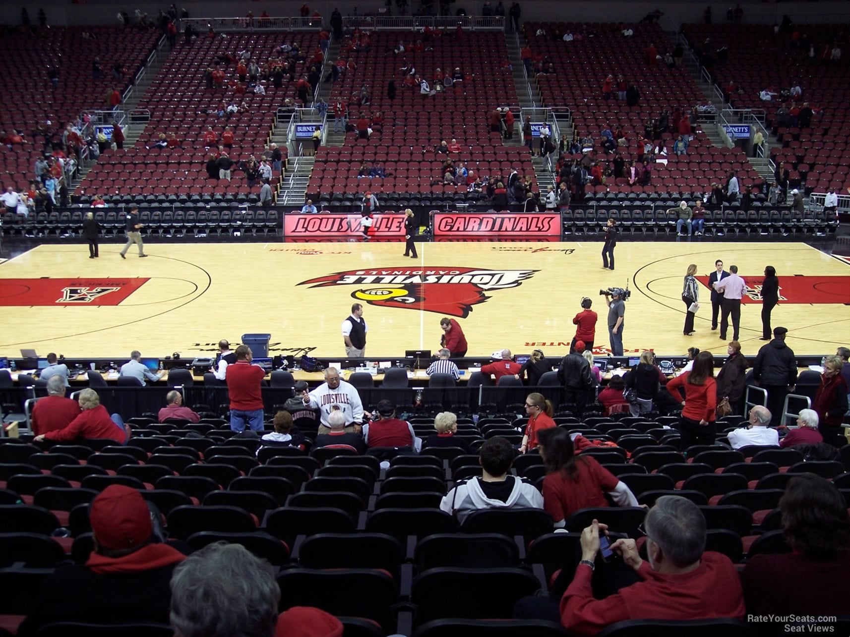 section 116, row v seat view  for basketball - kfc yum! center