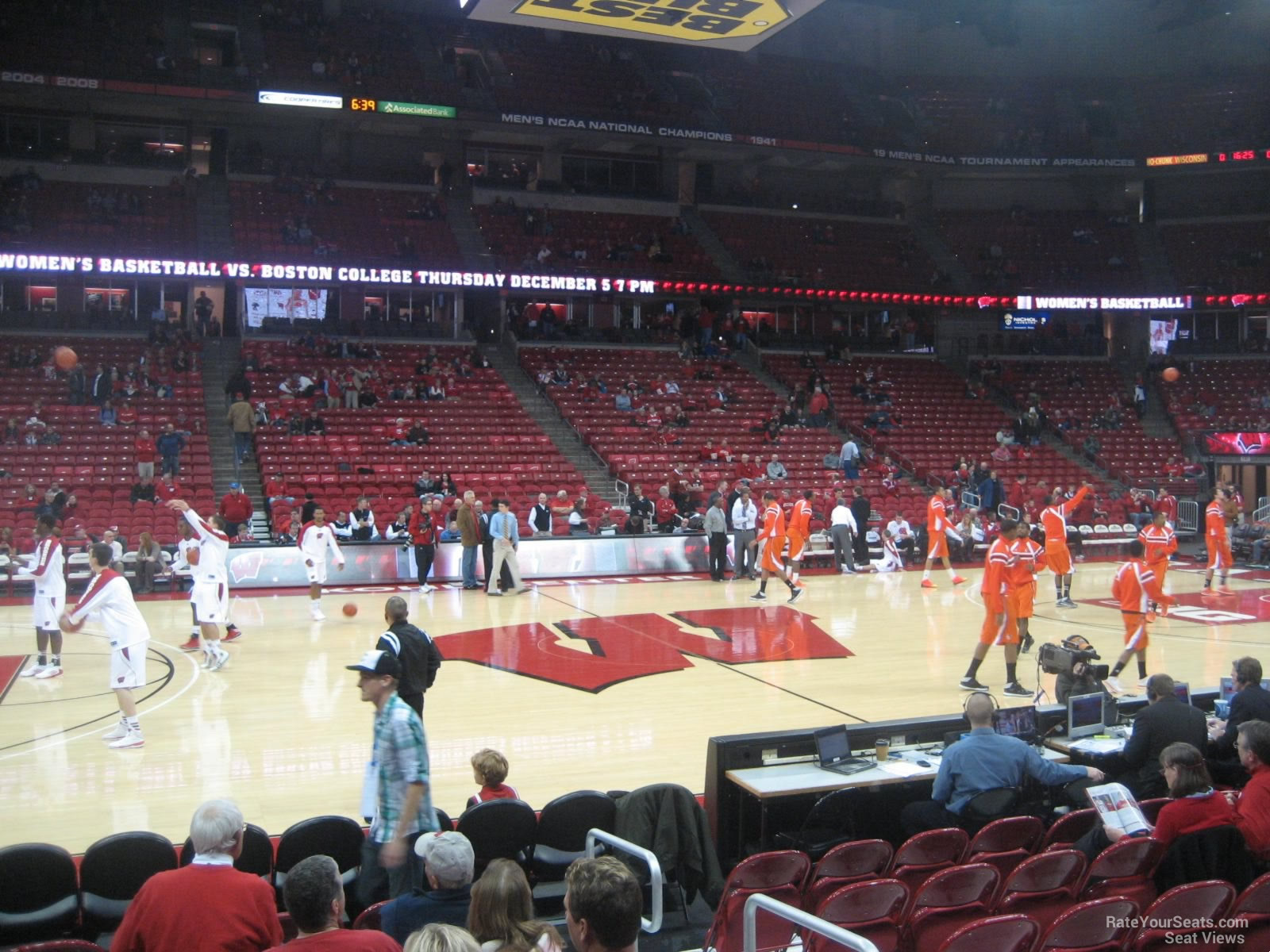 section 109 seat view  for basketball - kohl center