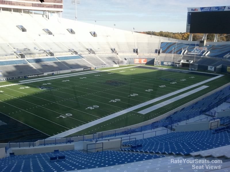section 209, row 60 seat view  for football - simmons bank liberty stadium