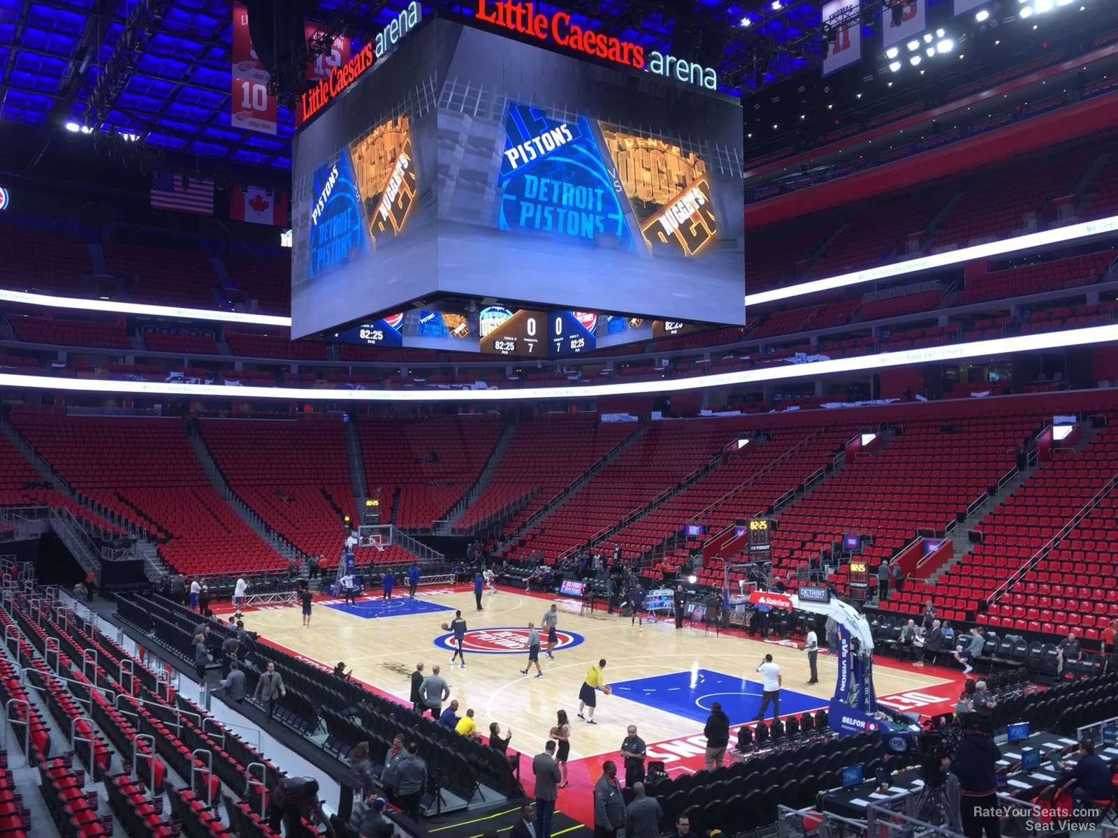 section 105, row 10 seat view  for basketball - little caesars arena