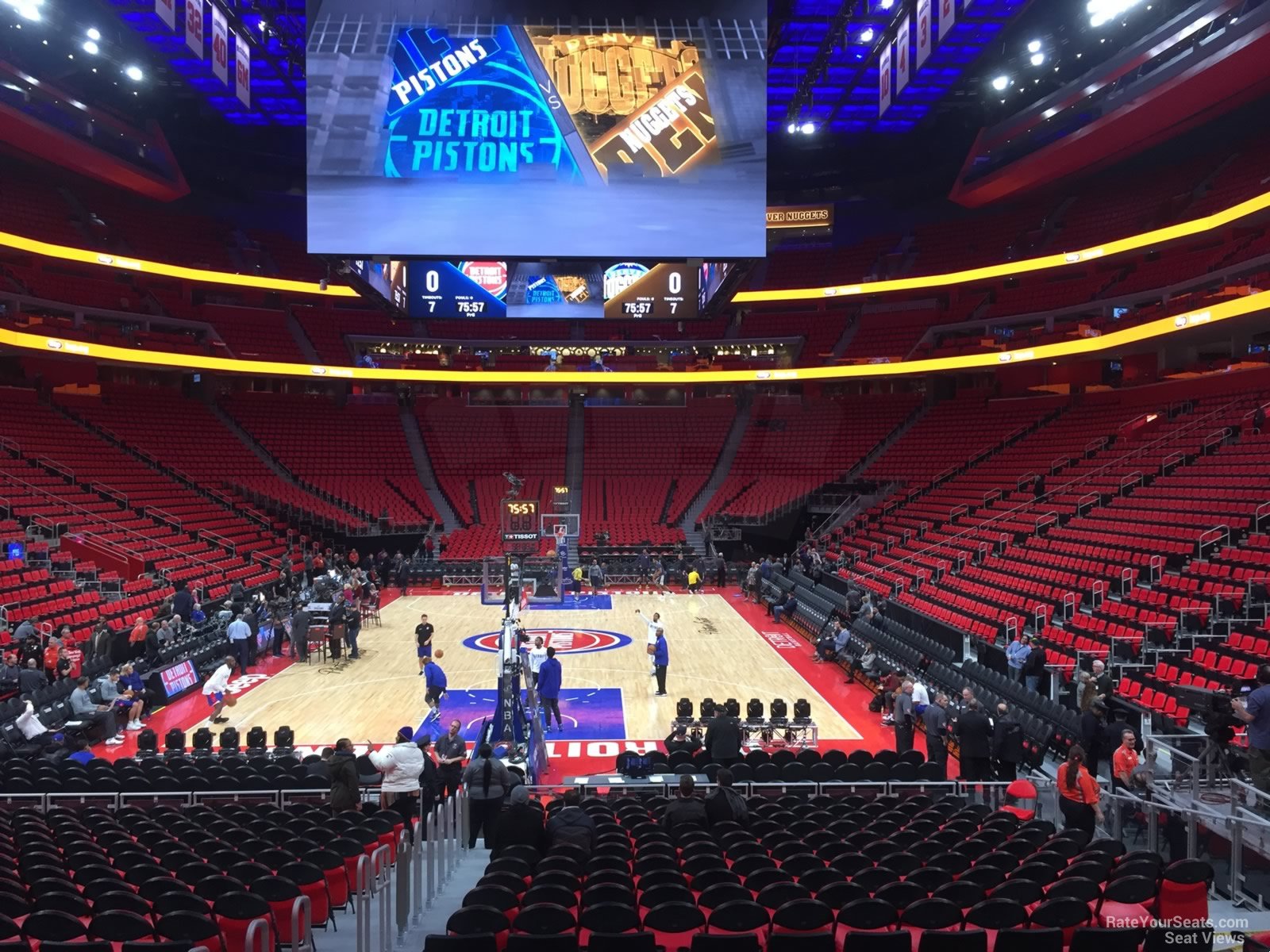 section 115, row 10 seat view  for basketball - little caesars arena