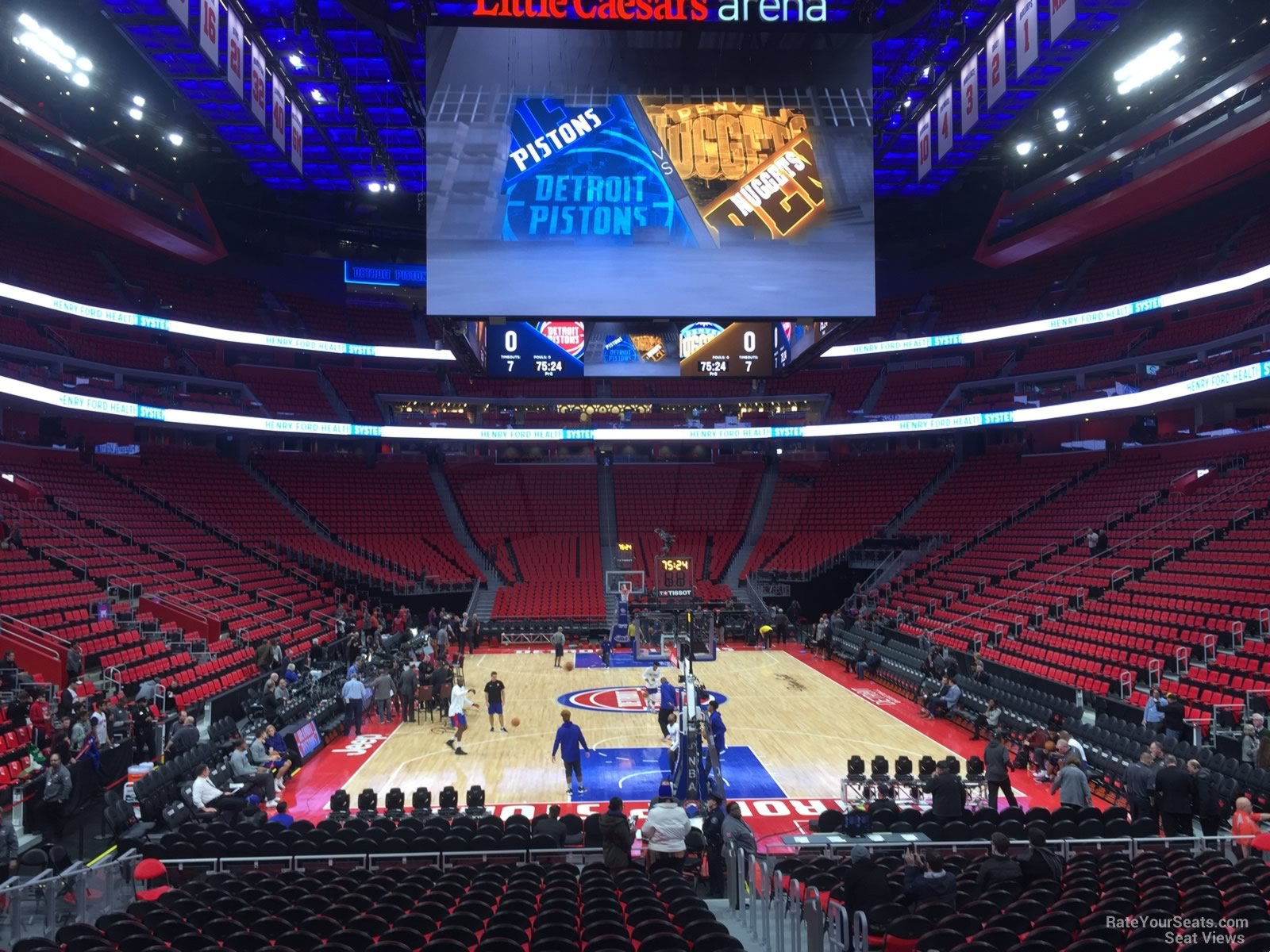 section 116, row 10 seat view  for basketball - little caesars arena