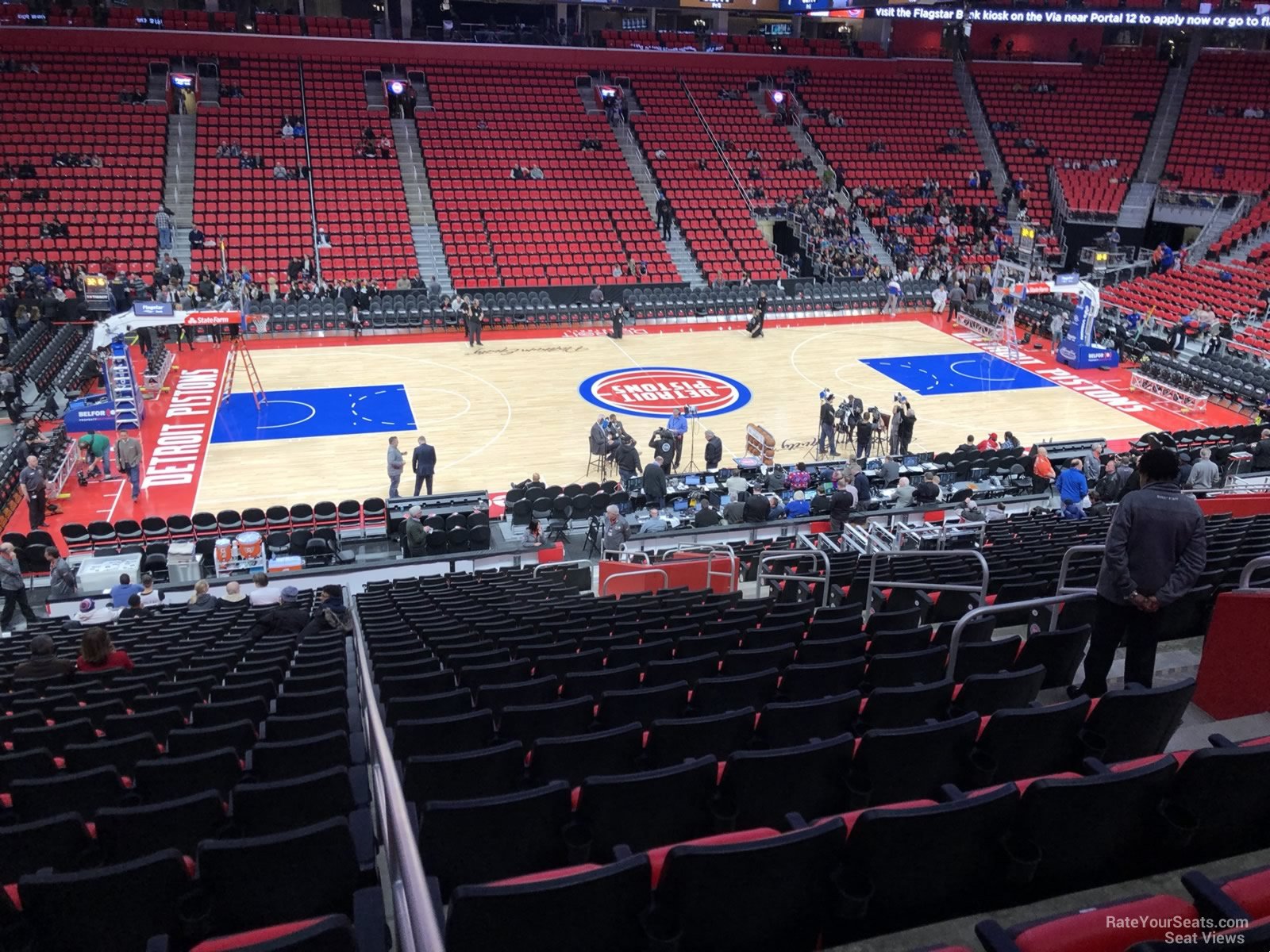 section 124, row 23 seat view  for basketball - little caesars arena