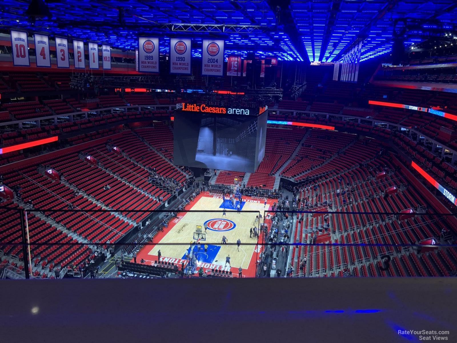 section 201, row 8 seat view  for basketball - little caesars arena