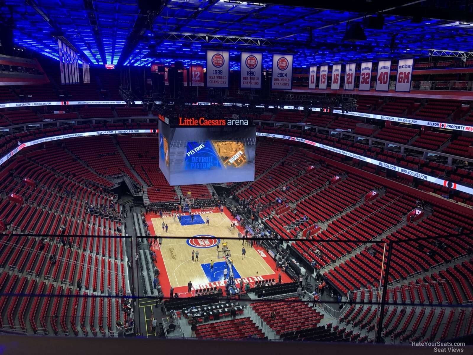 section 205, row 8 seat view  for basketball - little caesars arena
