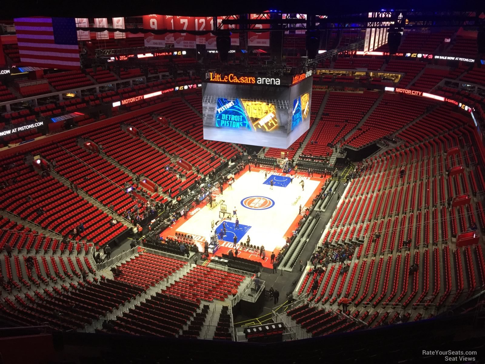 section 217, row 12 seat view  for basketball - little caesars arena