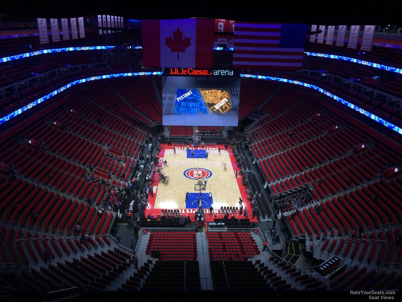 section 219, row 11 seat view  for basketball - little caesars arena