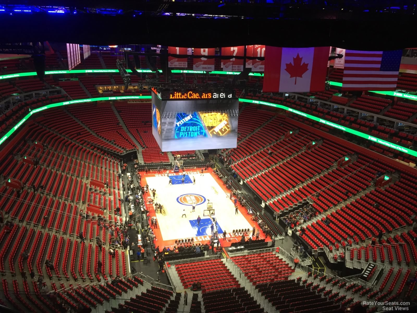 section 220, row 12 seat view  for basketball - little caesars arena