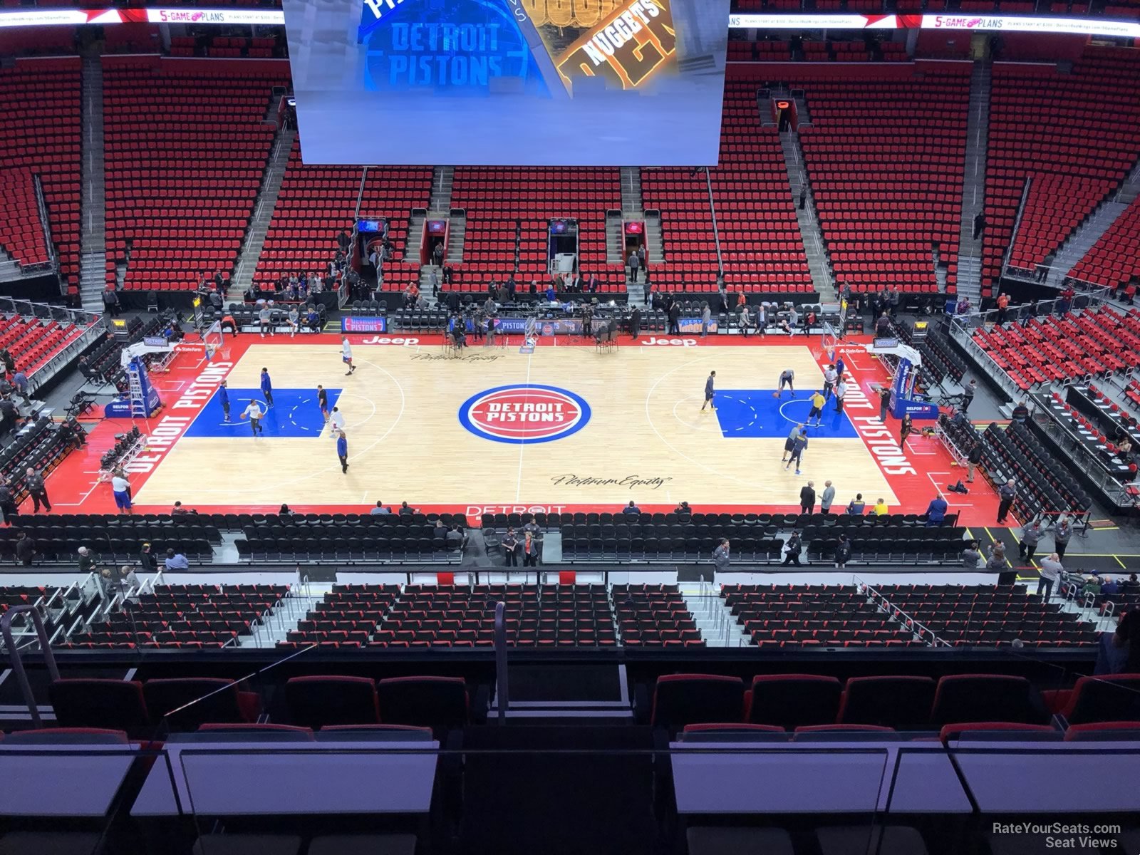 Look: Detroit Pistons install court at Little Caesars Arena