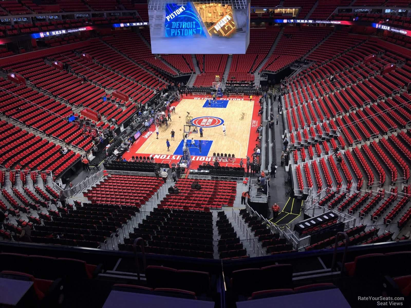 mezzanine 19, row 2 seat view  for basketball - little caesars arena