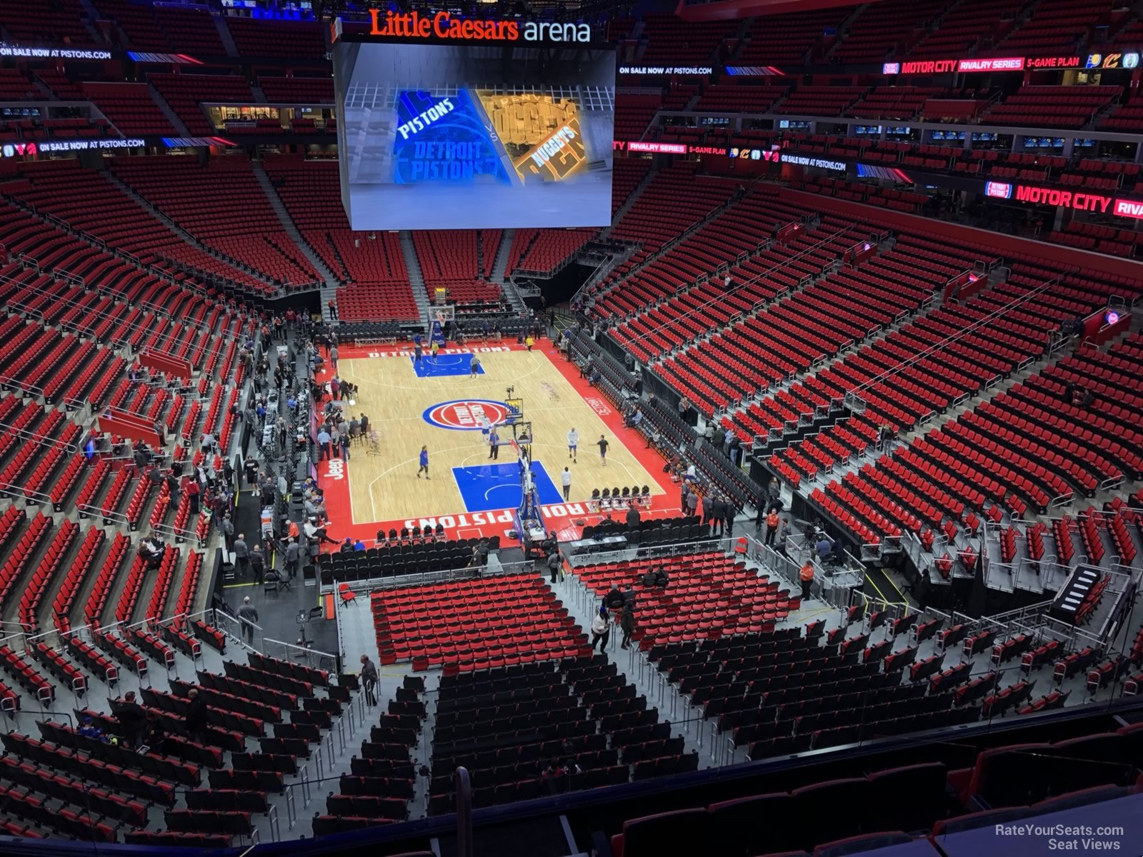 mezzanine 20, row 2 seat view  for basketball - little caesars arena