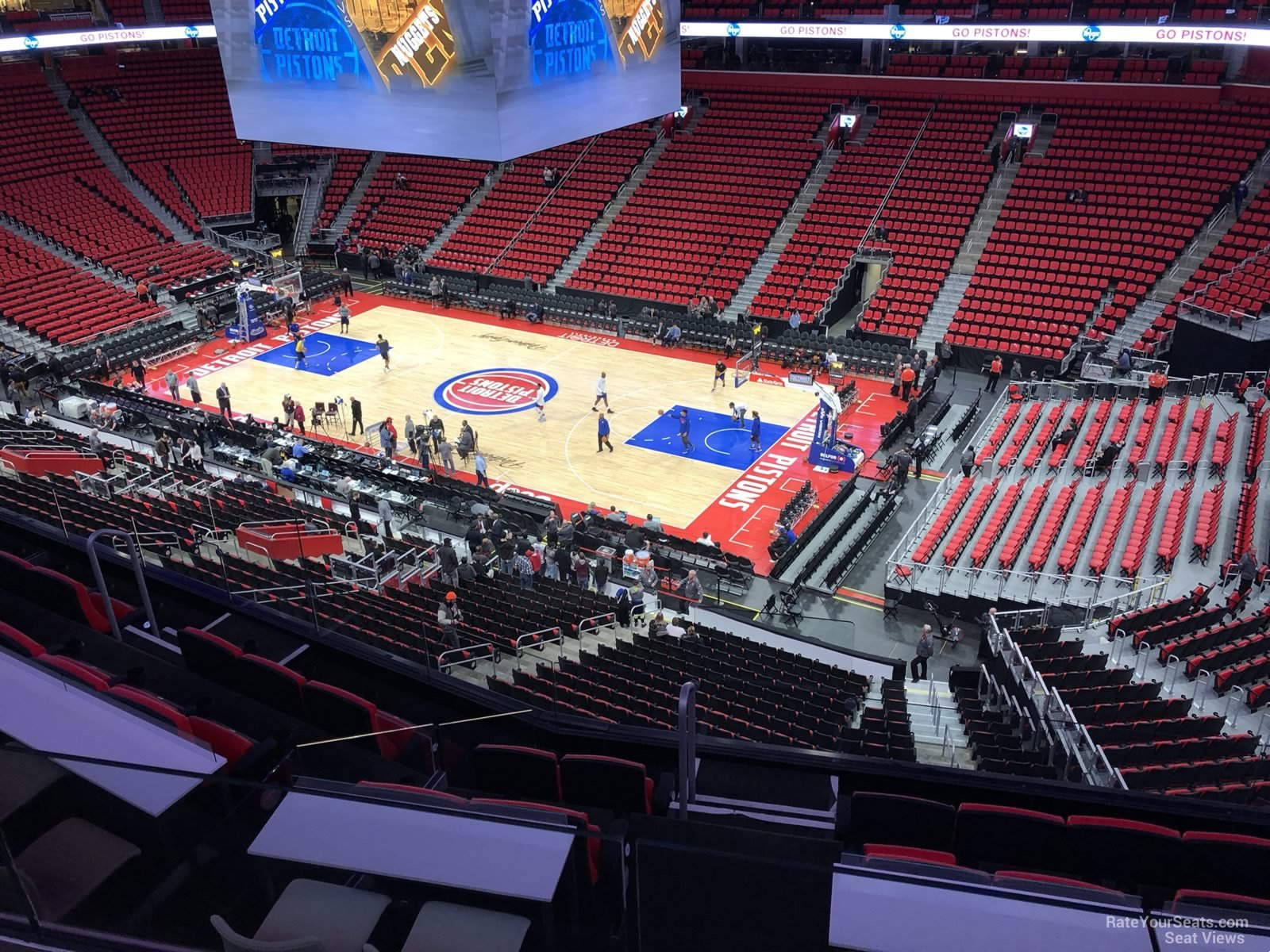mezzanine 24, row 2 seat view  for basketball - little caesars arena