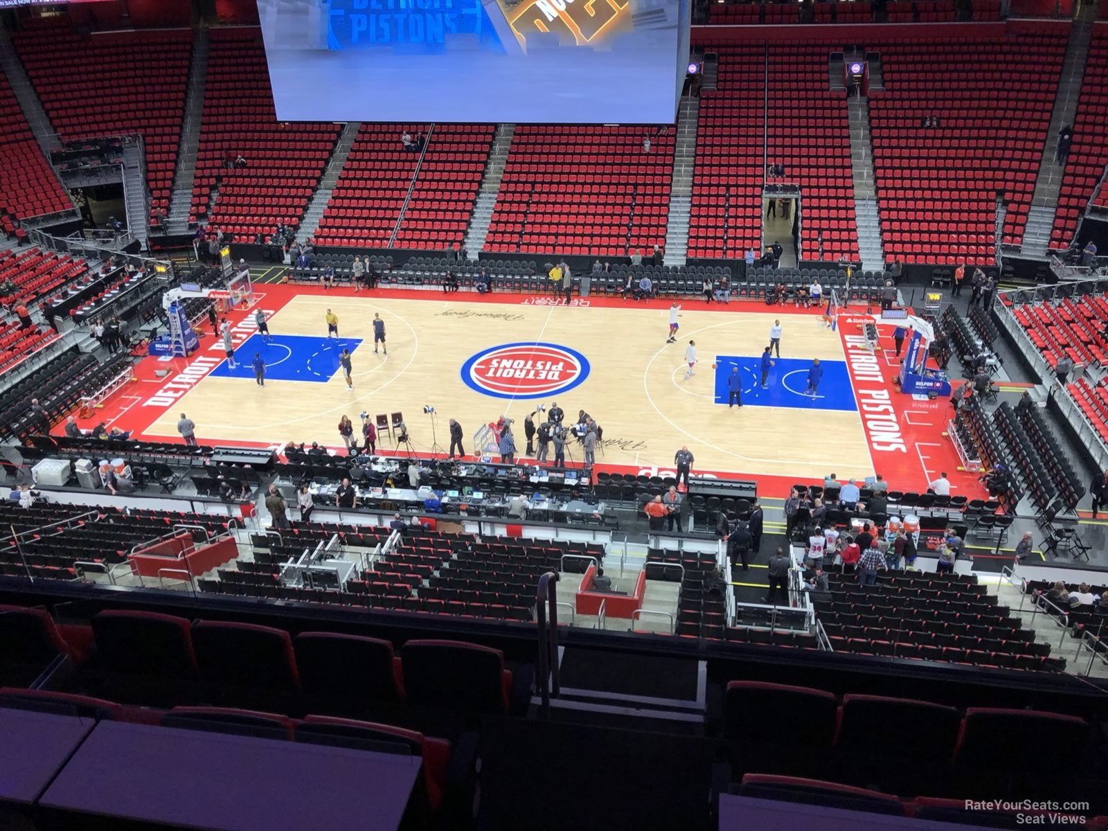 mezzanine 27, row 2 seat view  for basketball - little caesars arena