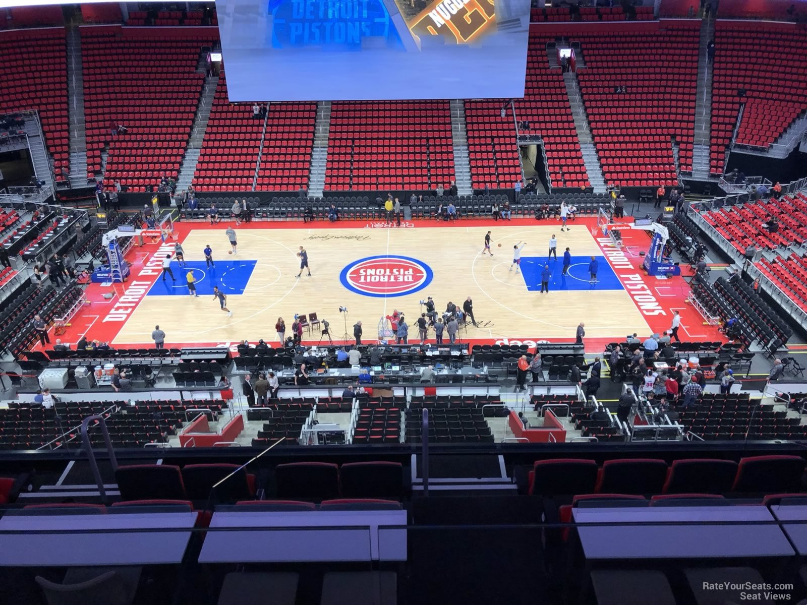 mezzanine 28, row 2 seat view  for basketball - little caesars arena