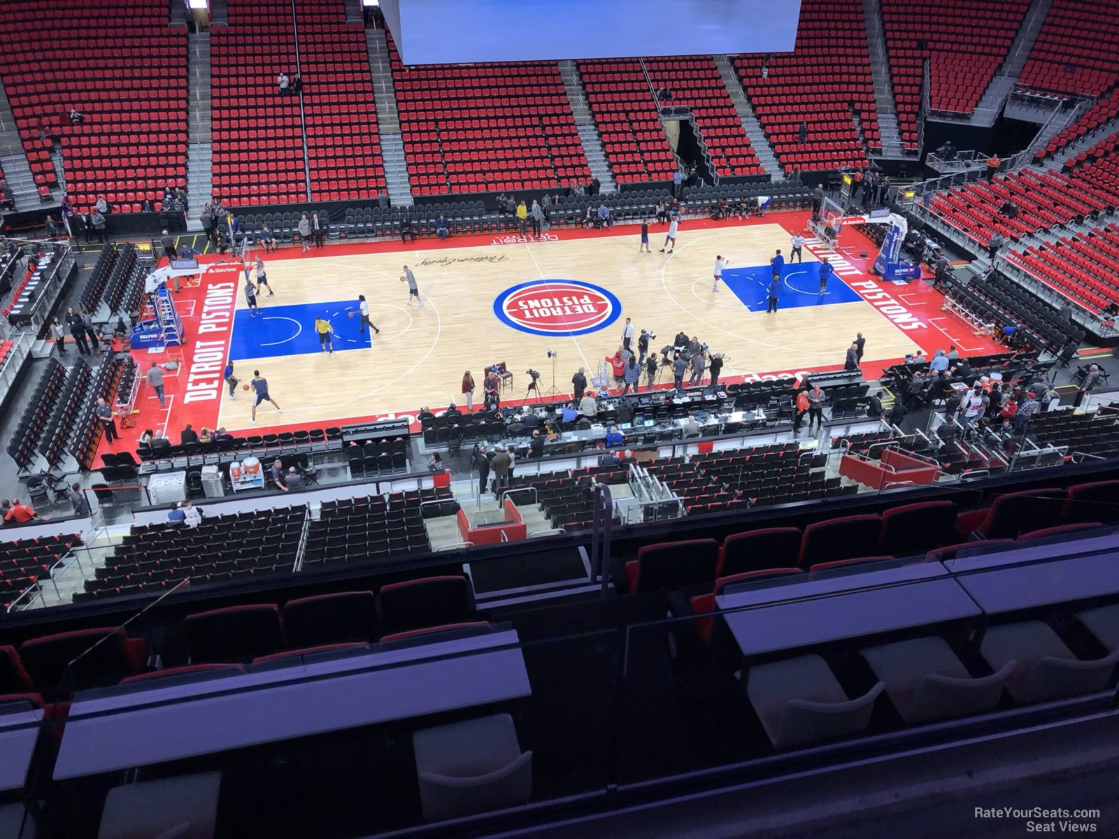 mezzanine 29, row 2 seat view  for basketball - little caesars arena