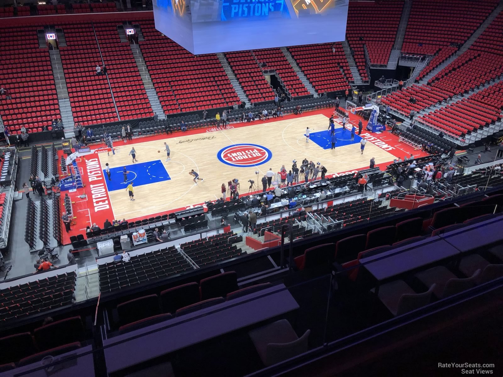 mezzanine 30, row 2 seat view  for basketball - little caesars arena
