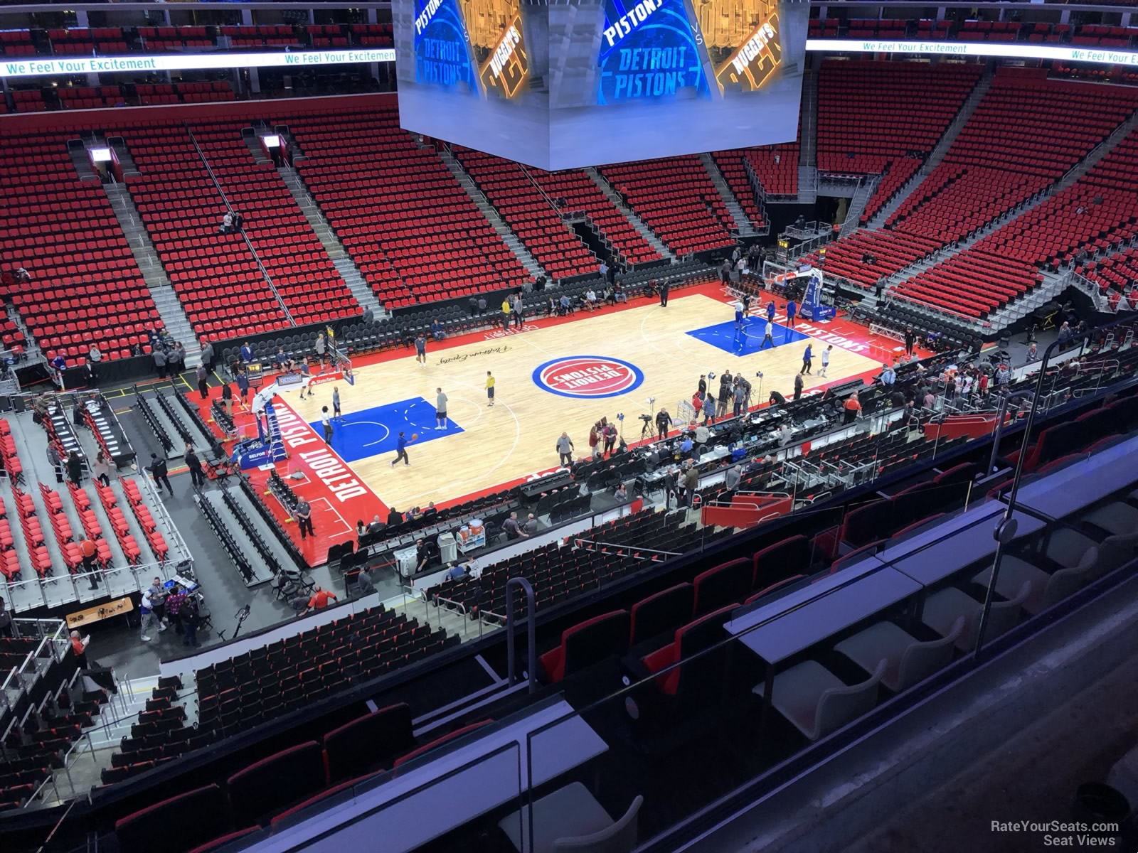 mezzanine 31, row 2 seat view  for basketball - little caesars arena