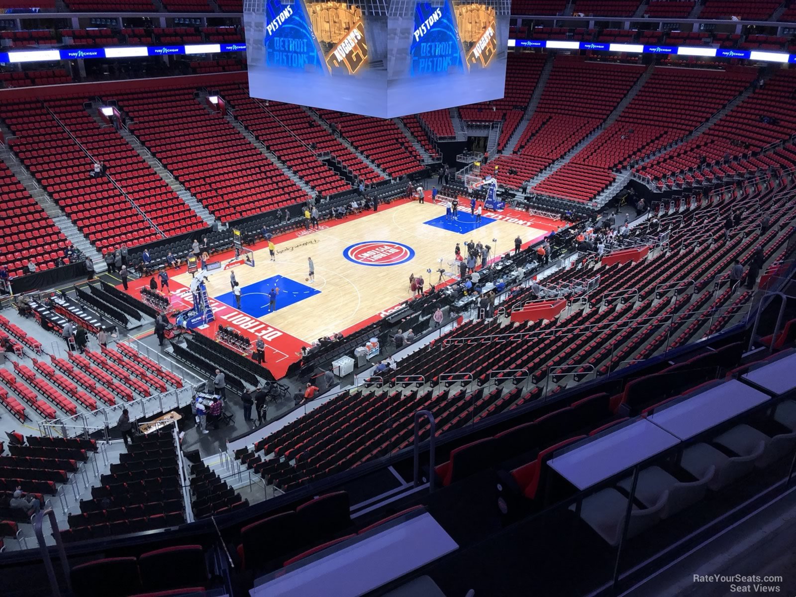 mezzanine 32, row 2 seat view  for basketball - little caesars arena