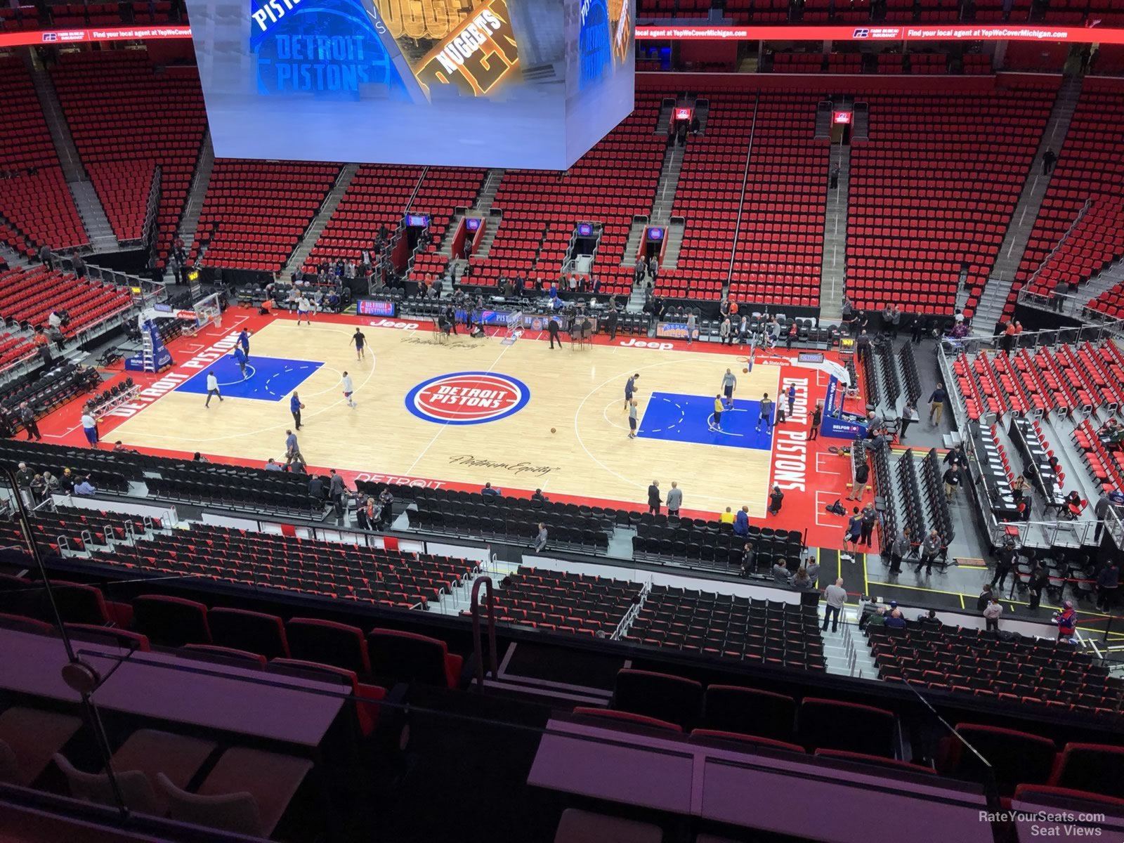 mezzanine 9, row 2 seat view  for basketball - little caesars arena