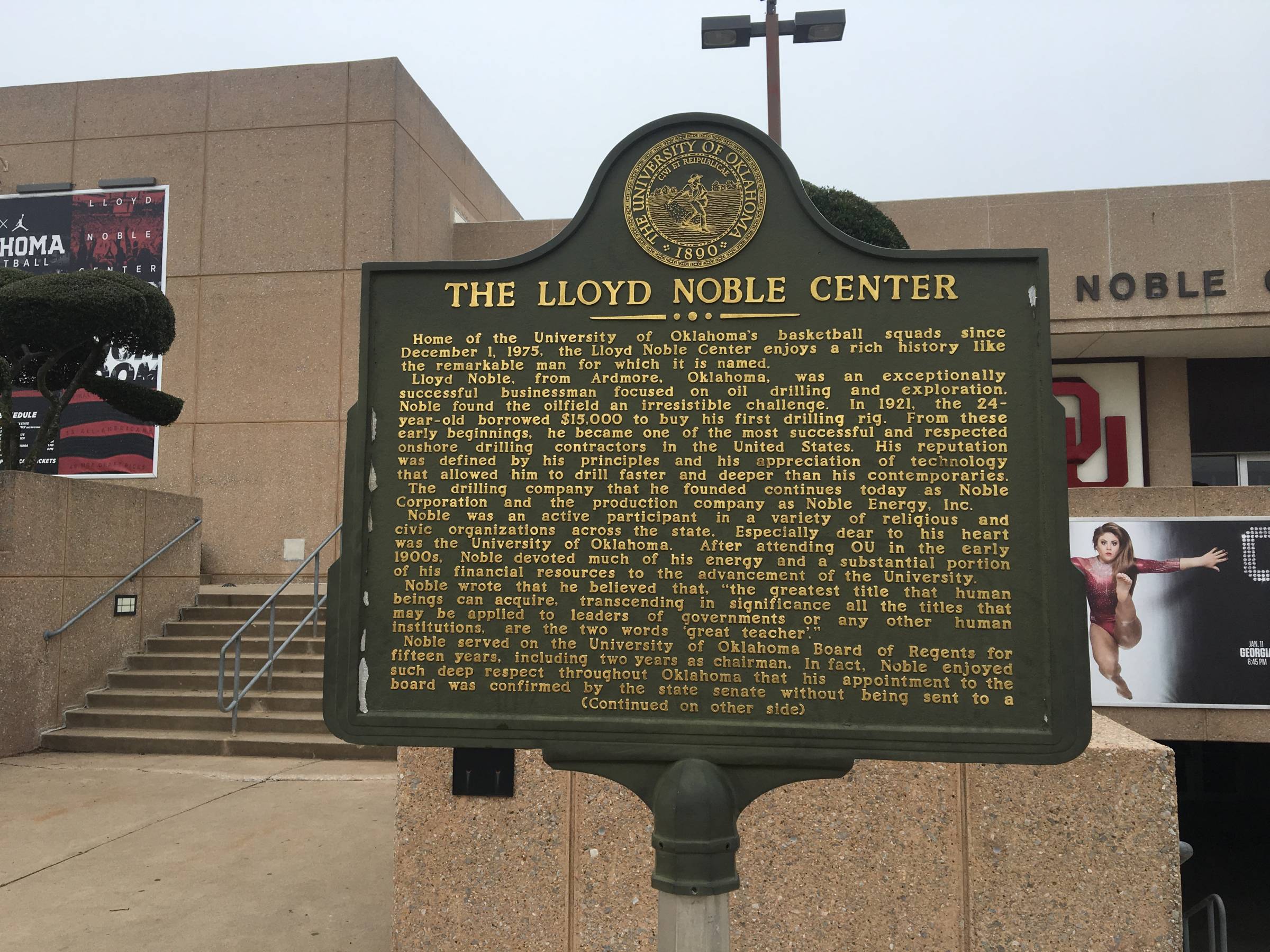 Historic Plaque outside Lloyd Noble Center
