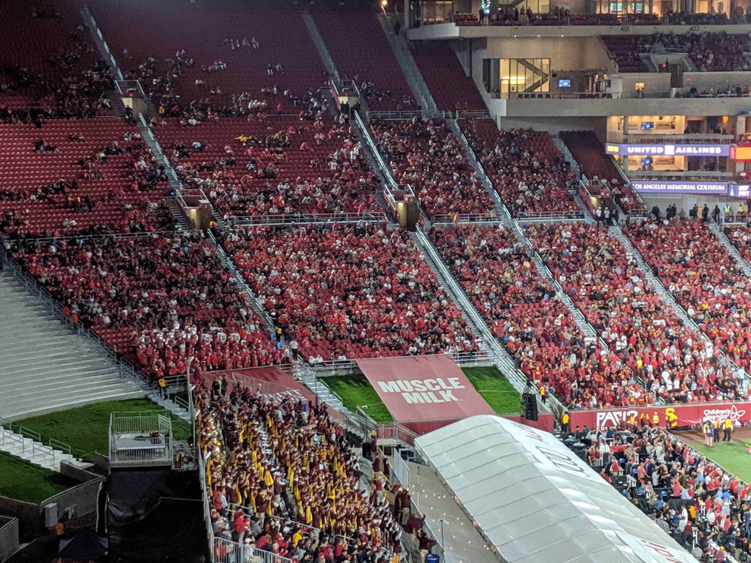 Visitor seating at LA Memorial Coliseum