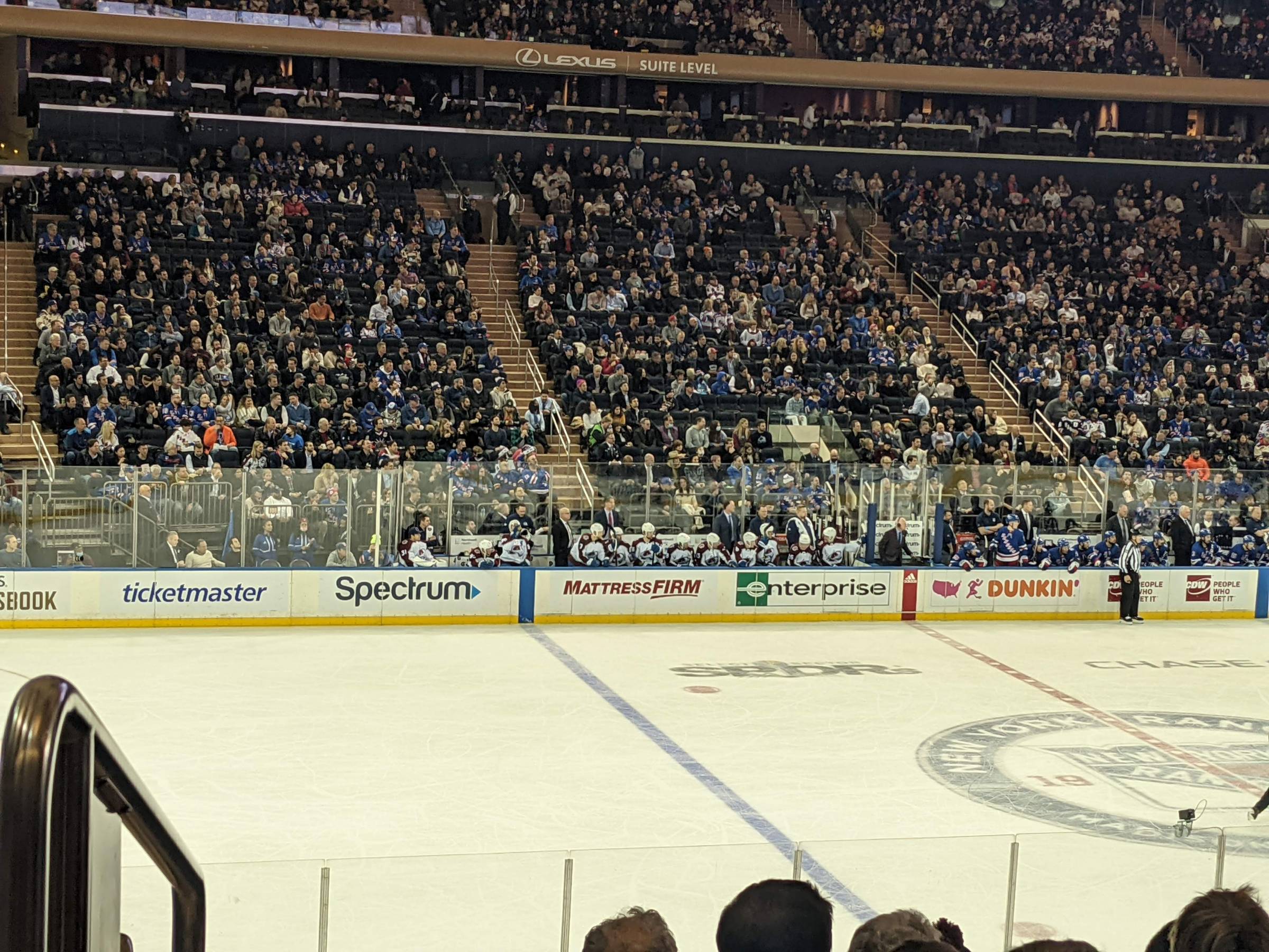 visiting bench at rangers game