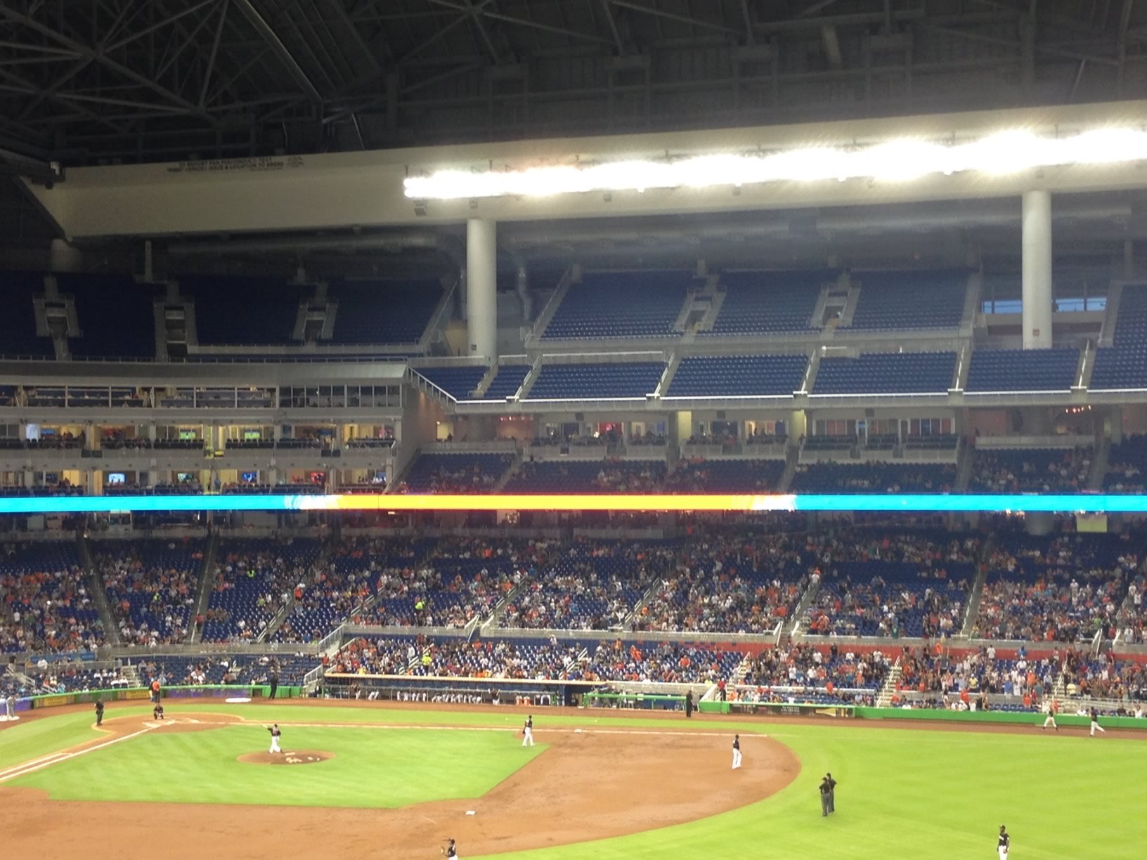 seats behind Marlins dugout