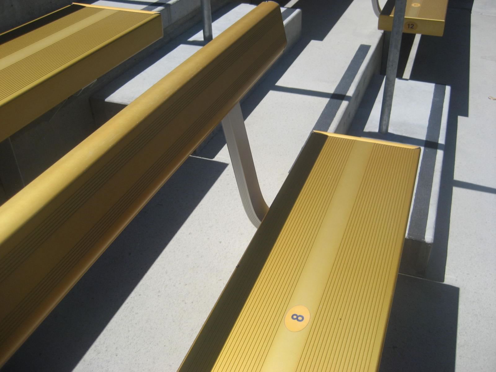 Bleachers with backs