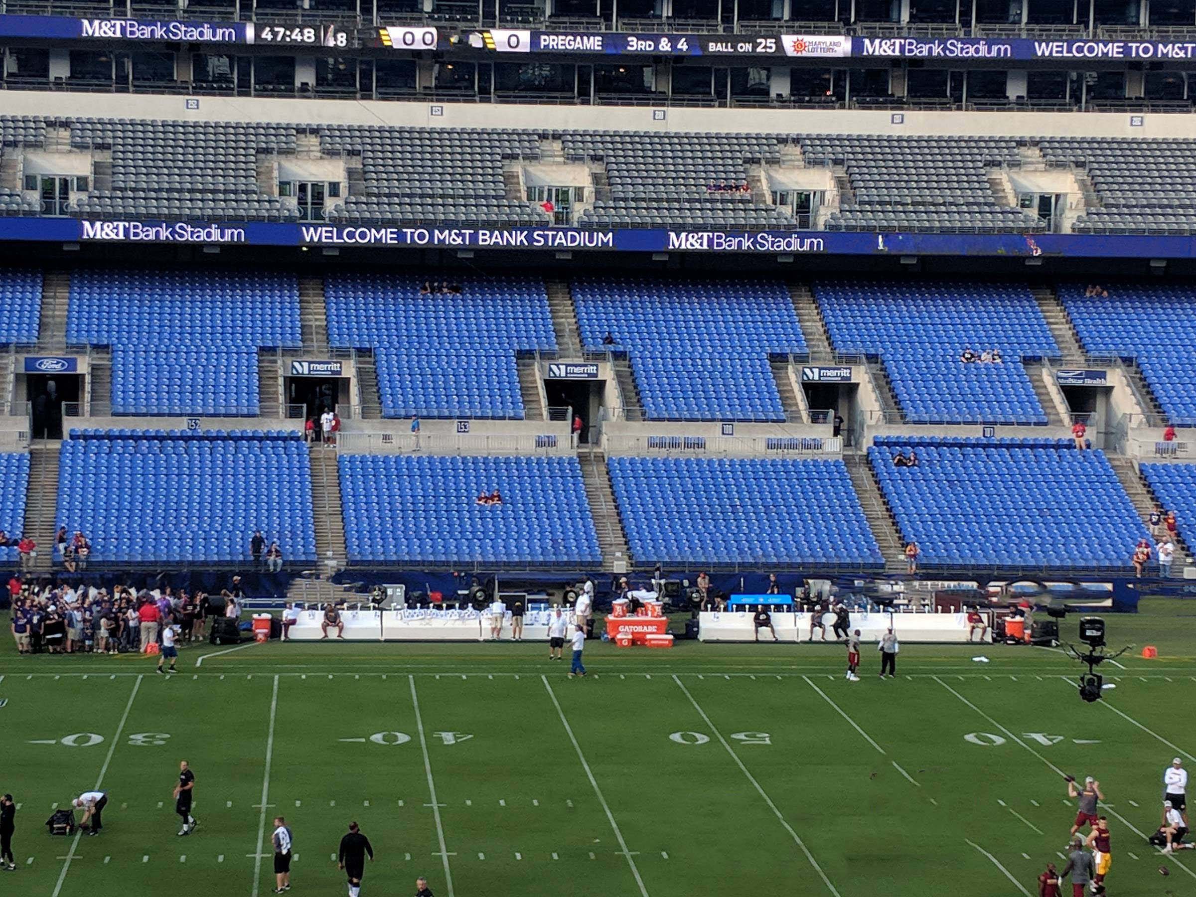 seats behind the visitors bench