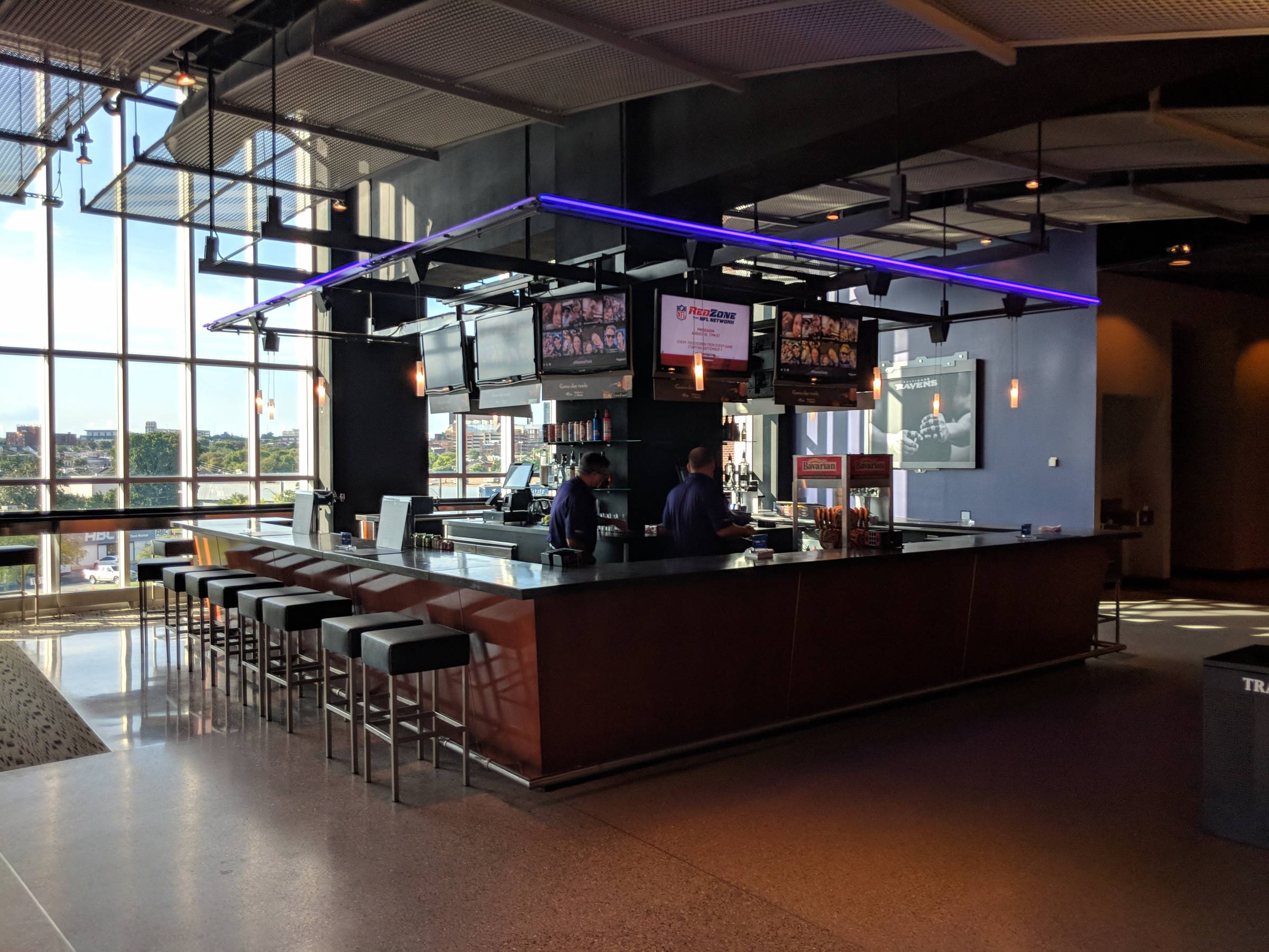 bar on the club level at MT Bank Stadium