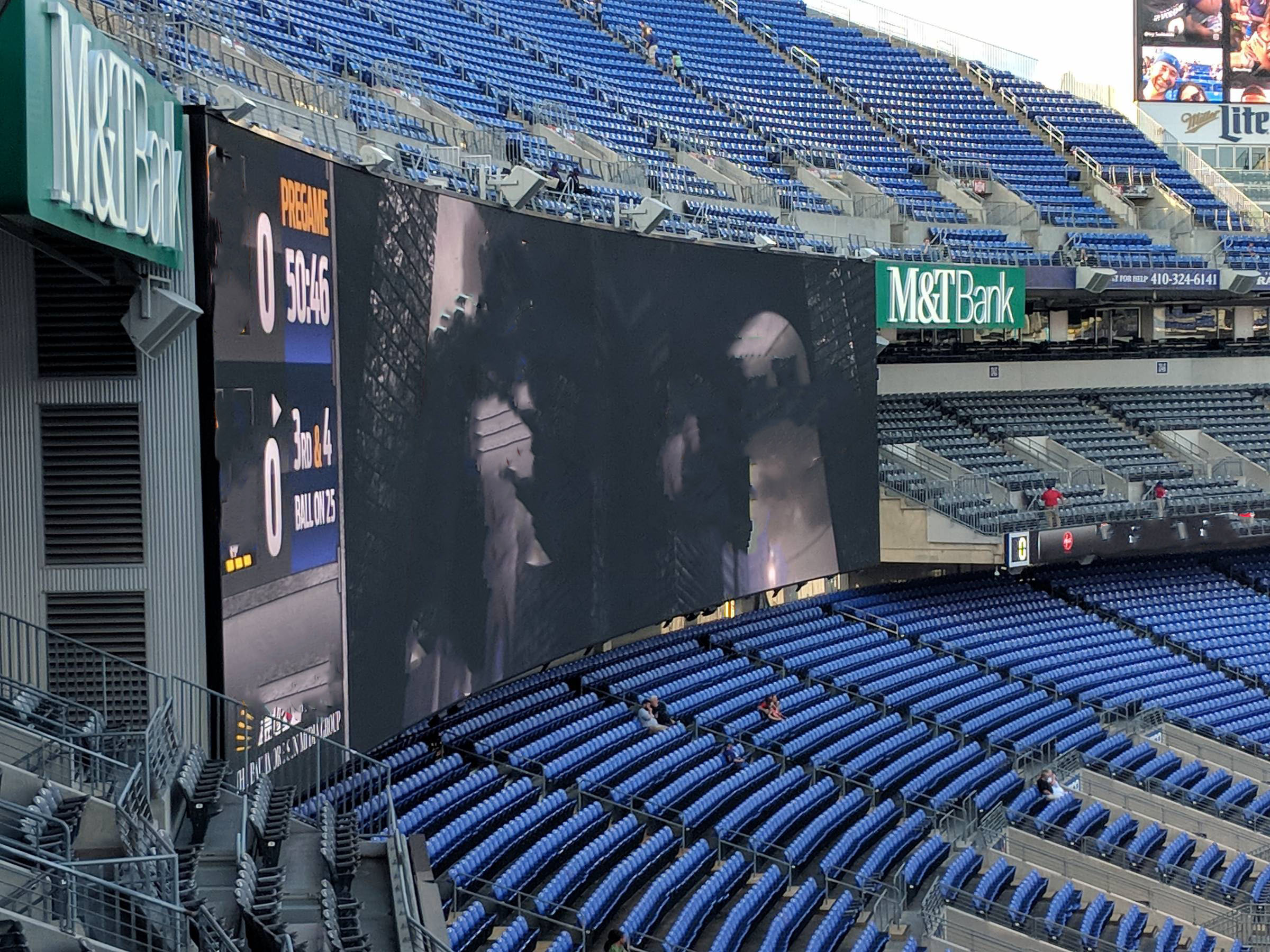 MT Bank Stadium videoboard behind the endzone