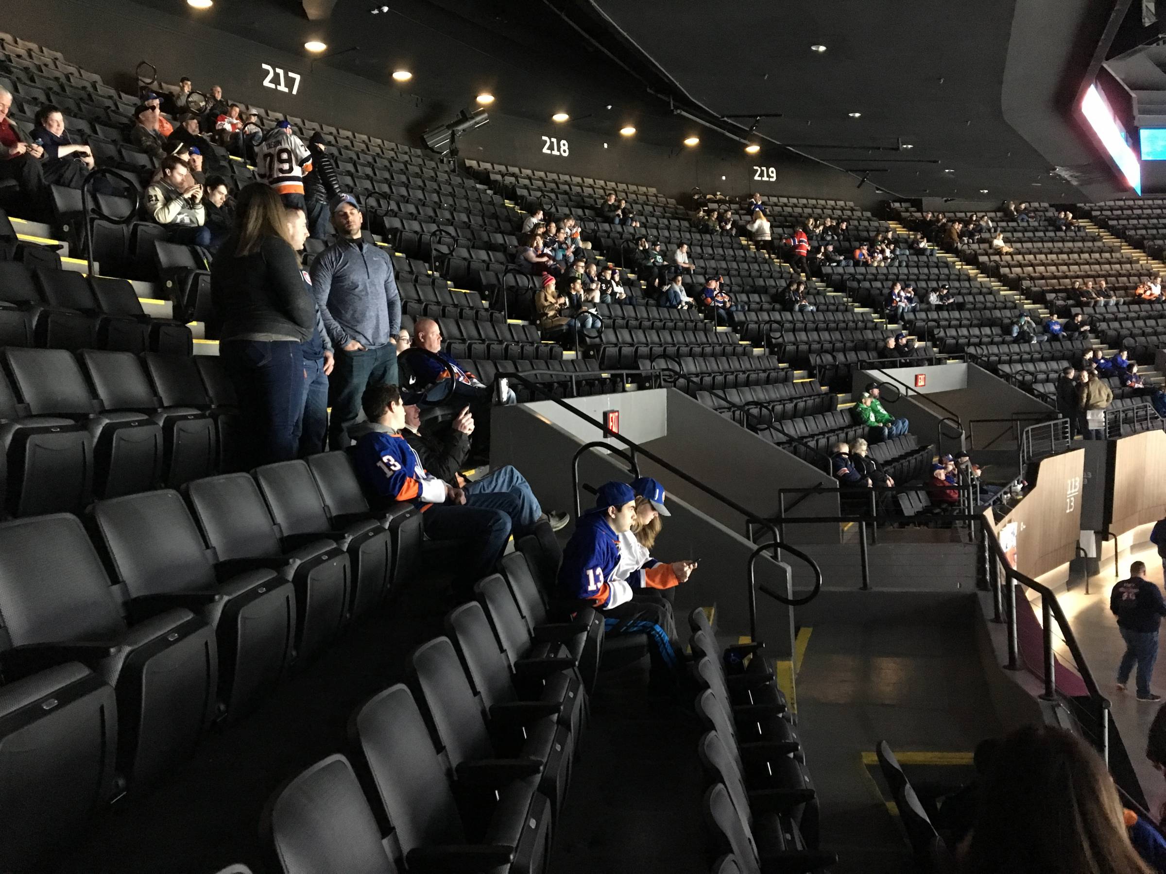 View of seats in section 216 at Nassau Coliseum