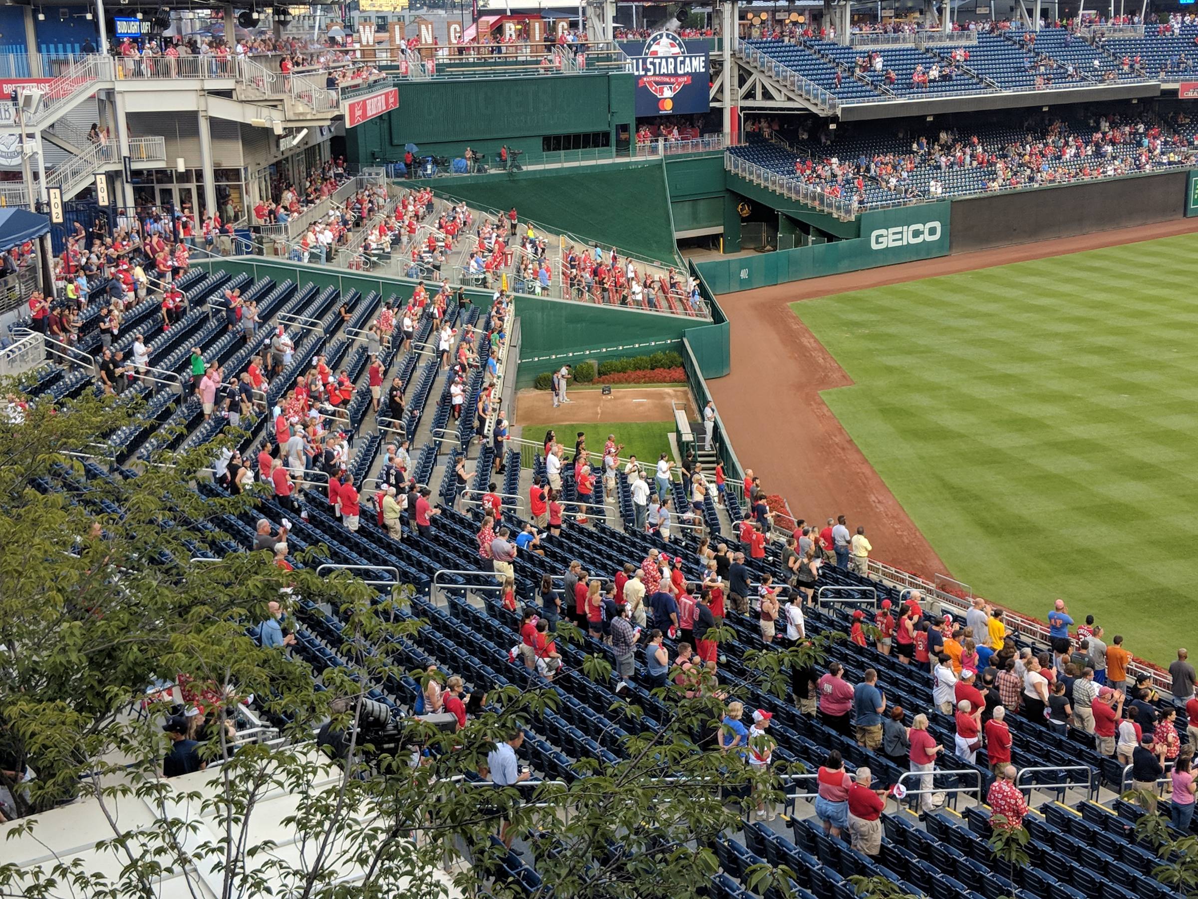outfield seats at Nationals Park