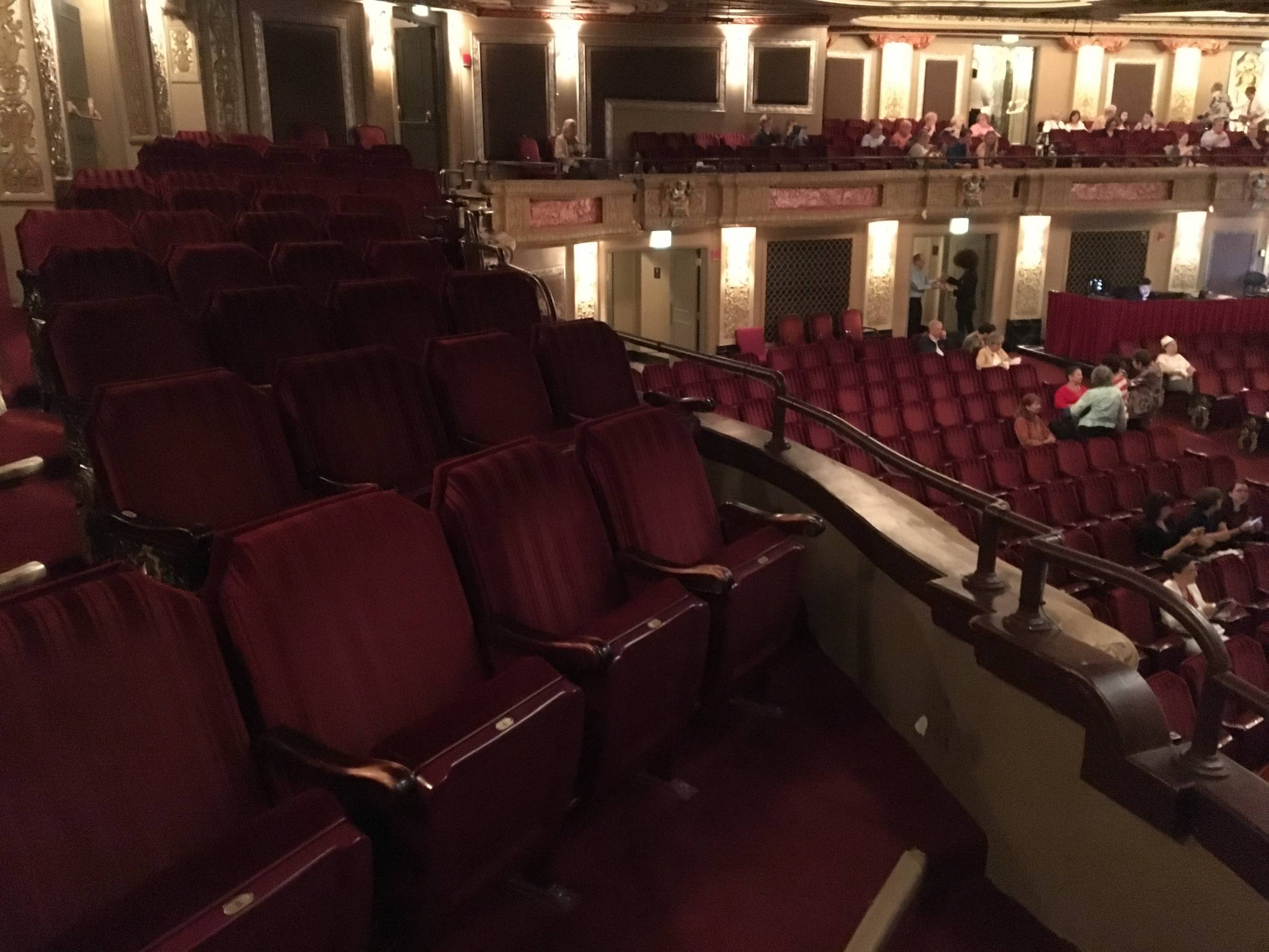 View of right side dress circle seats at Nederlander Theatre