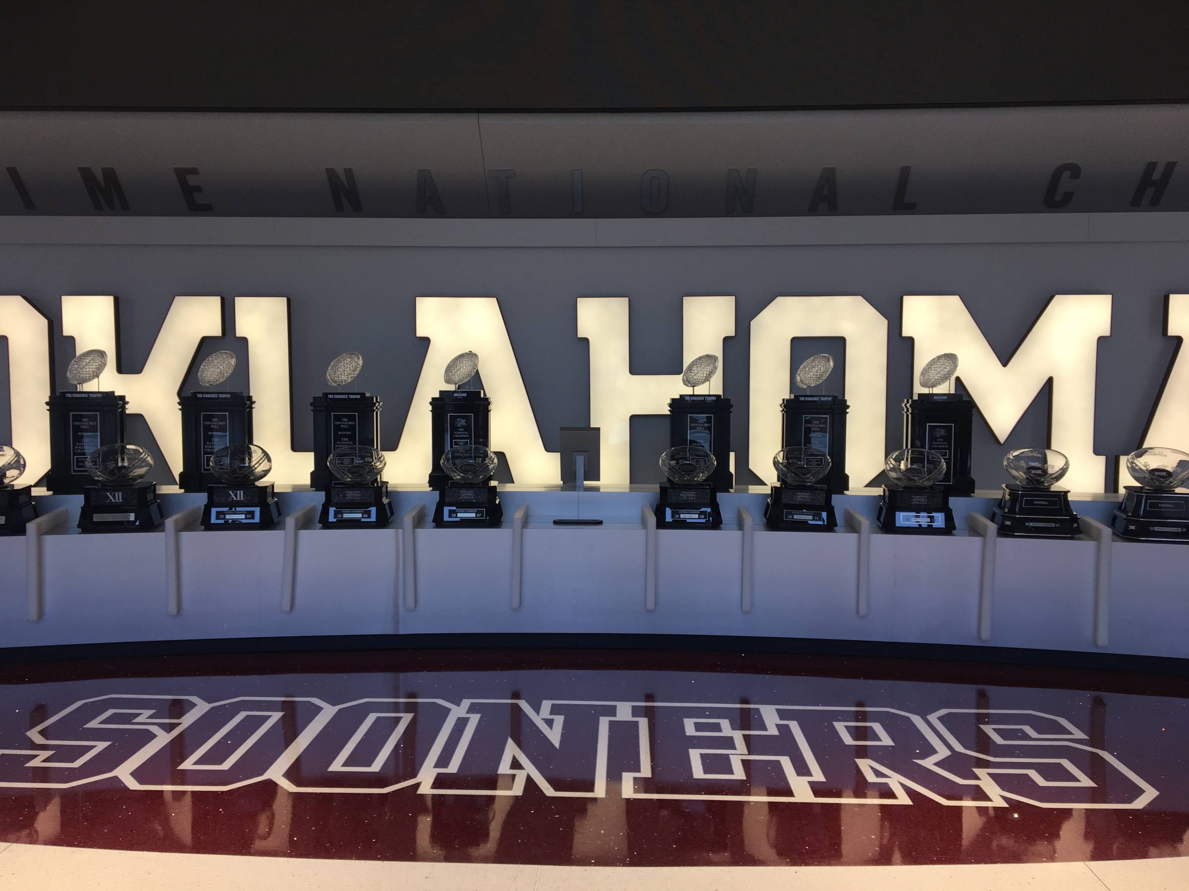 Trophy Room at Oklahoma Memorial Stadium