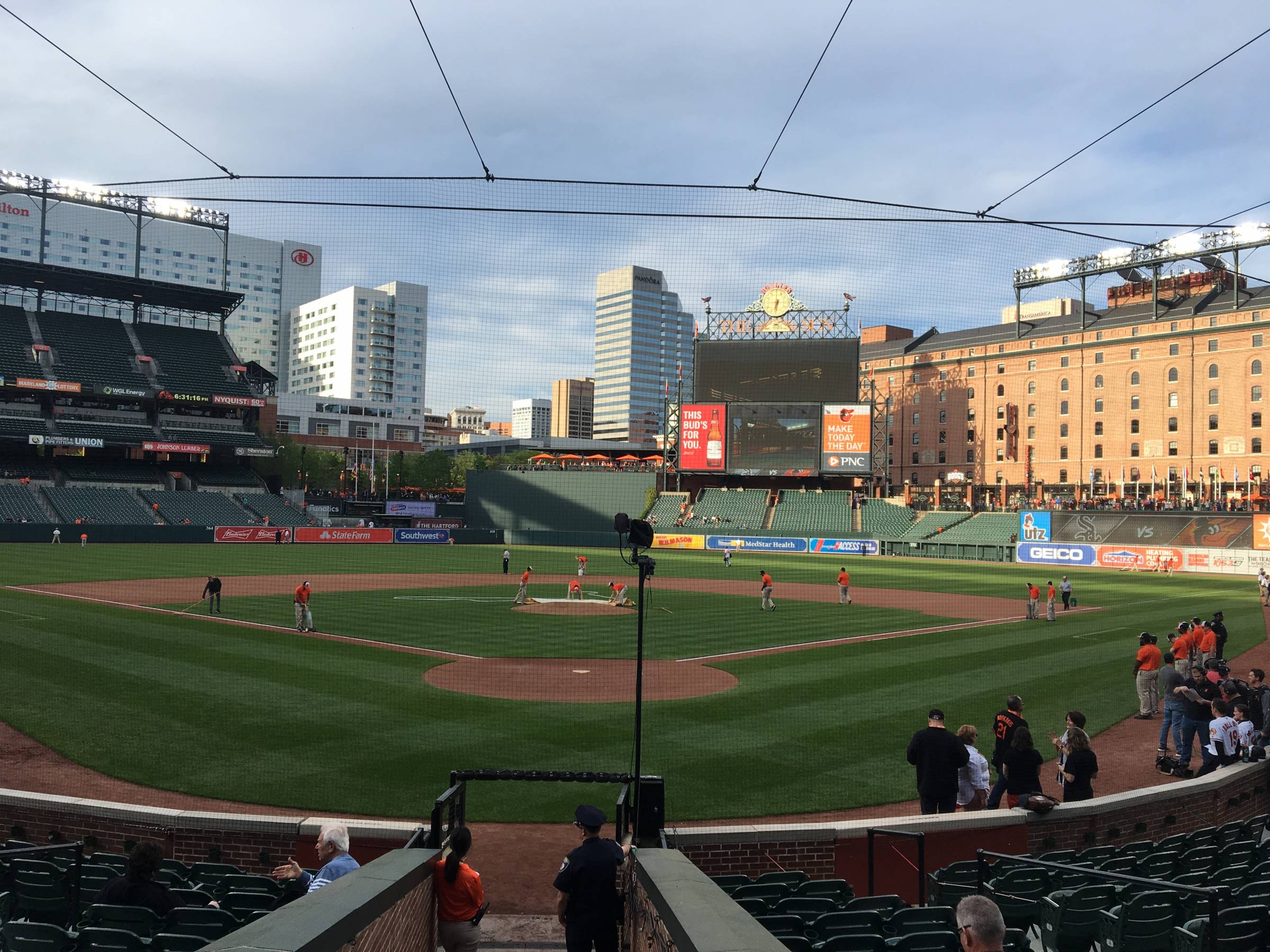 Behind home plate at Camden Yards