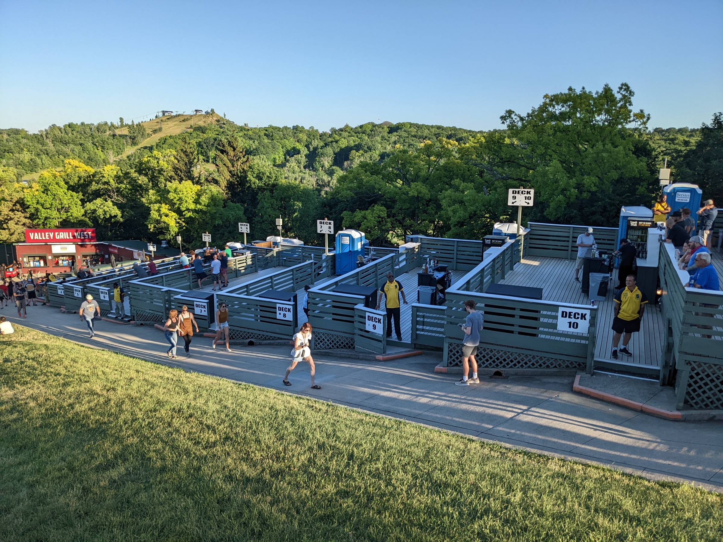 overview of the party decks at alpine valley