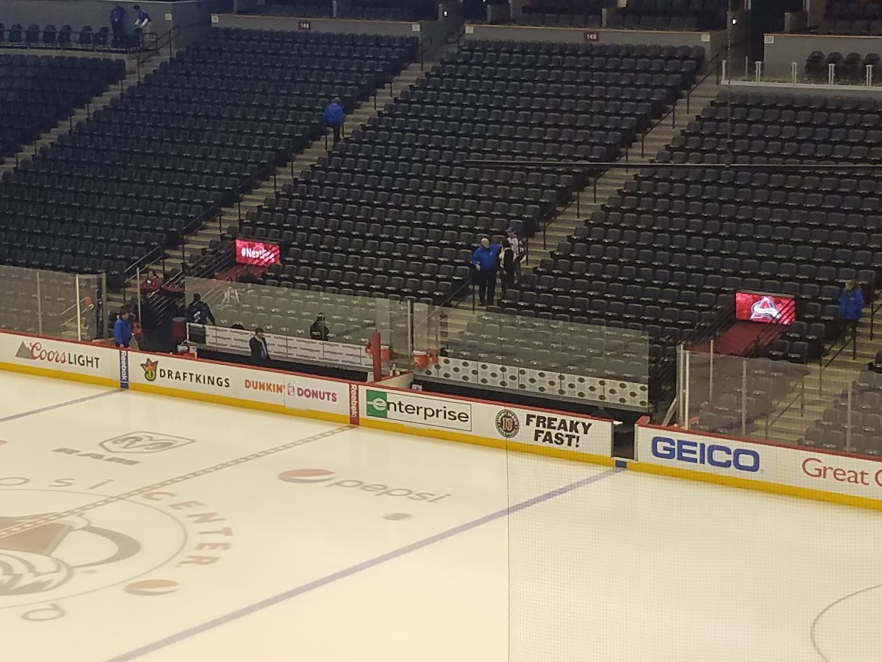 hockey benches at ball arena