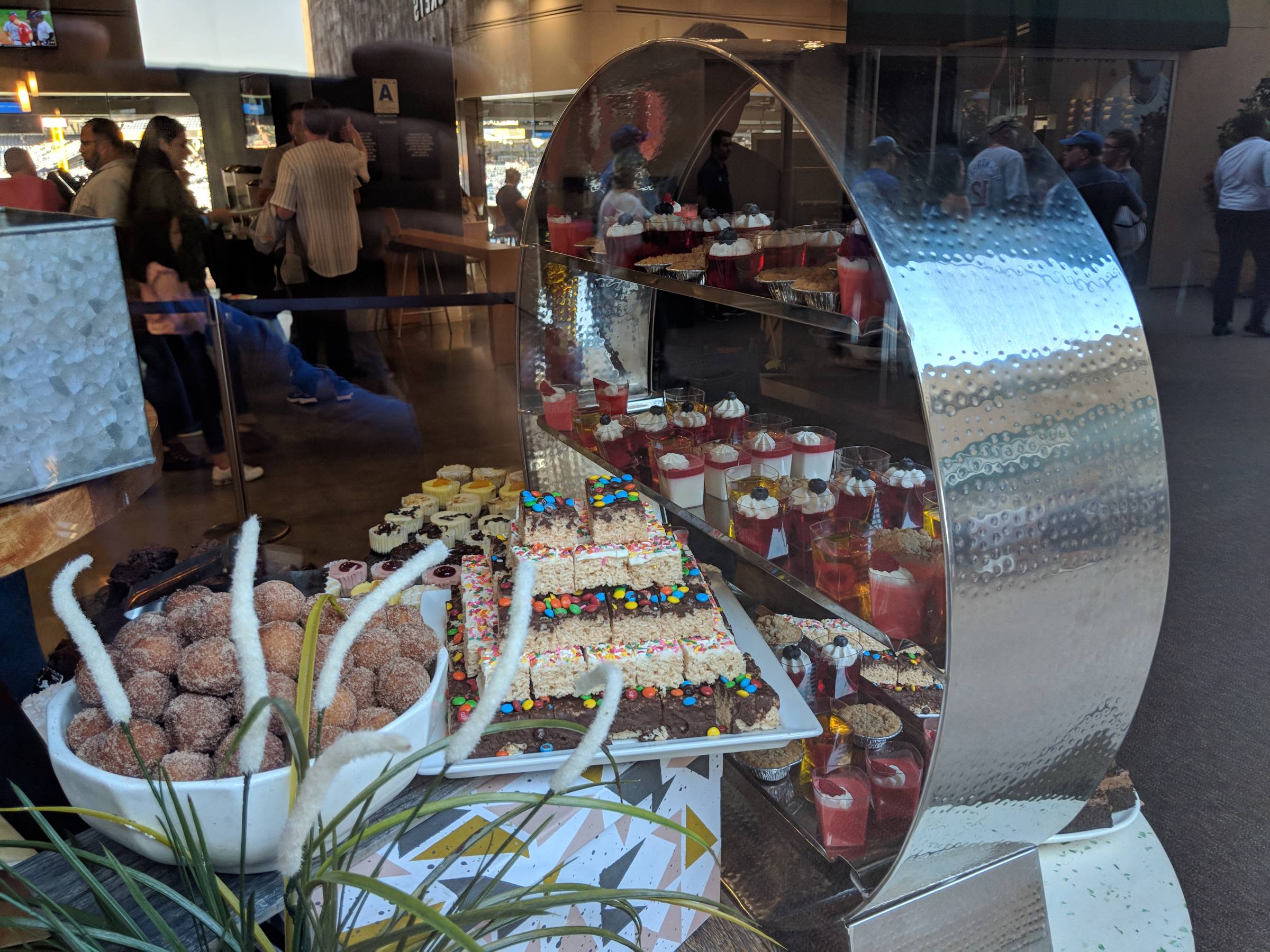 dessert table in the Premier Club at Petco Park