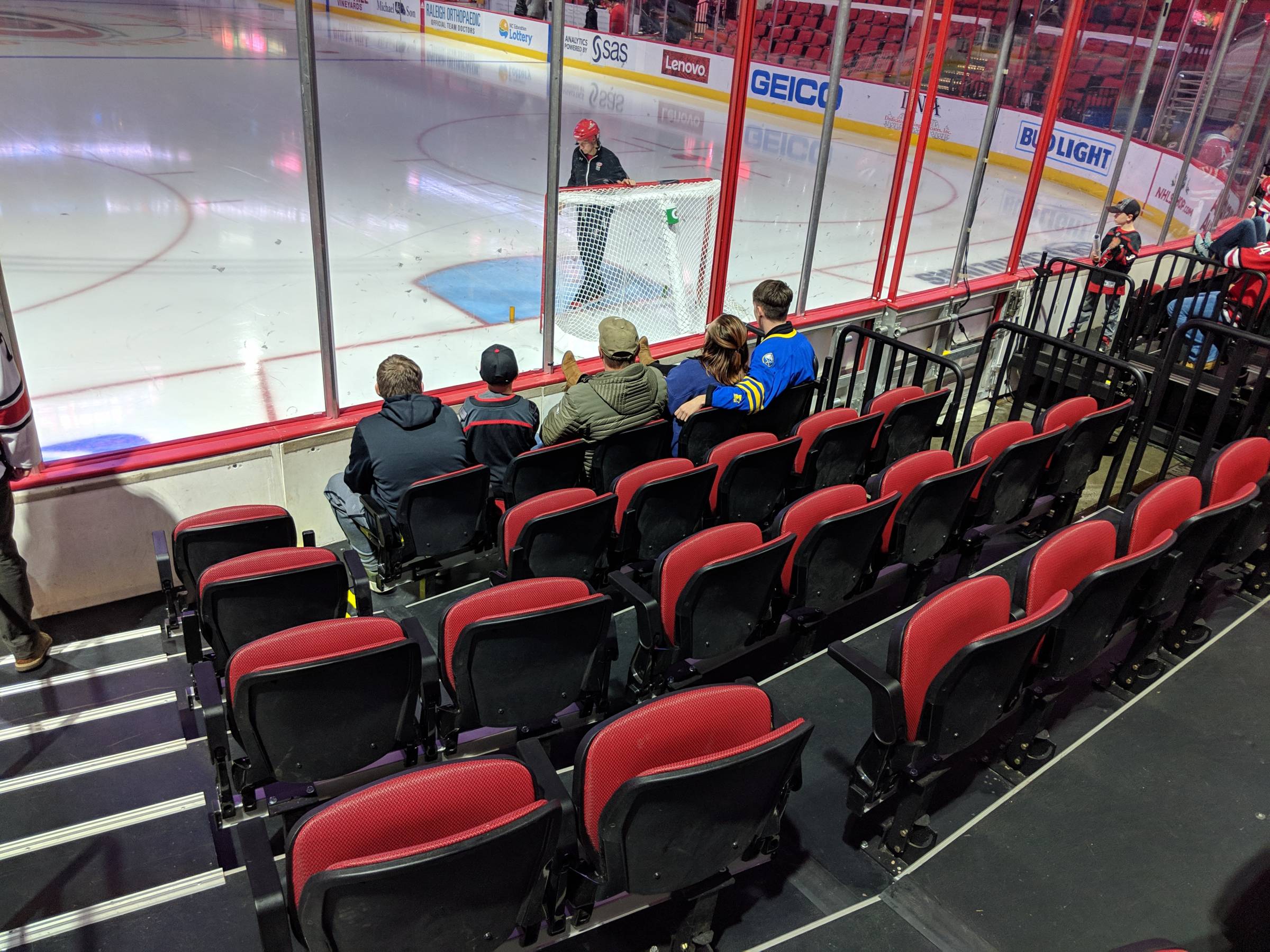 behind the net at PNC Arena