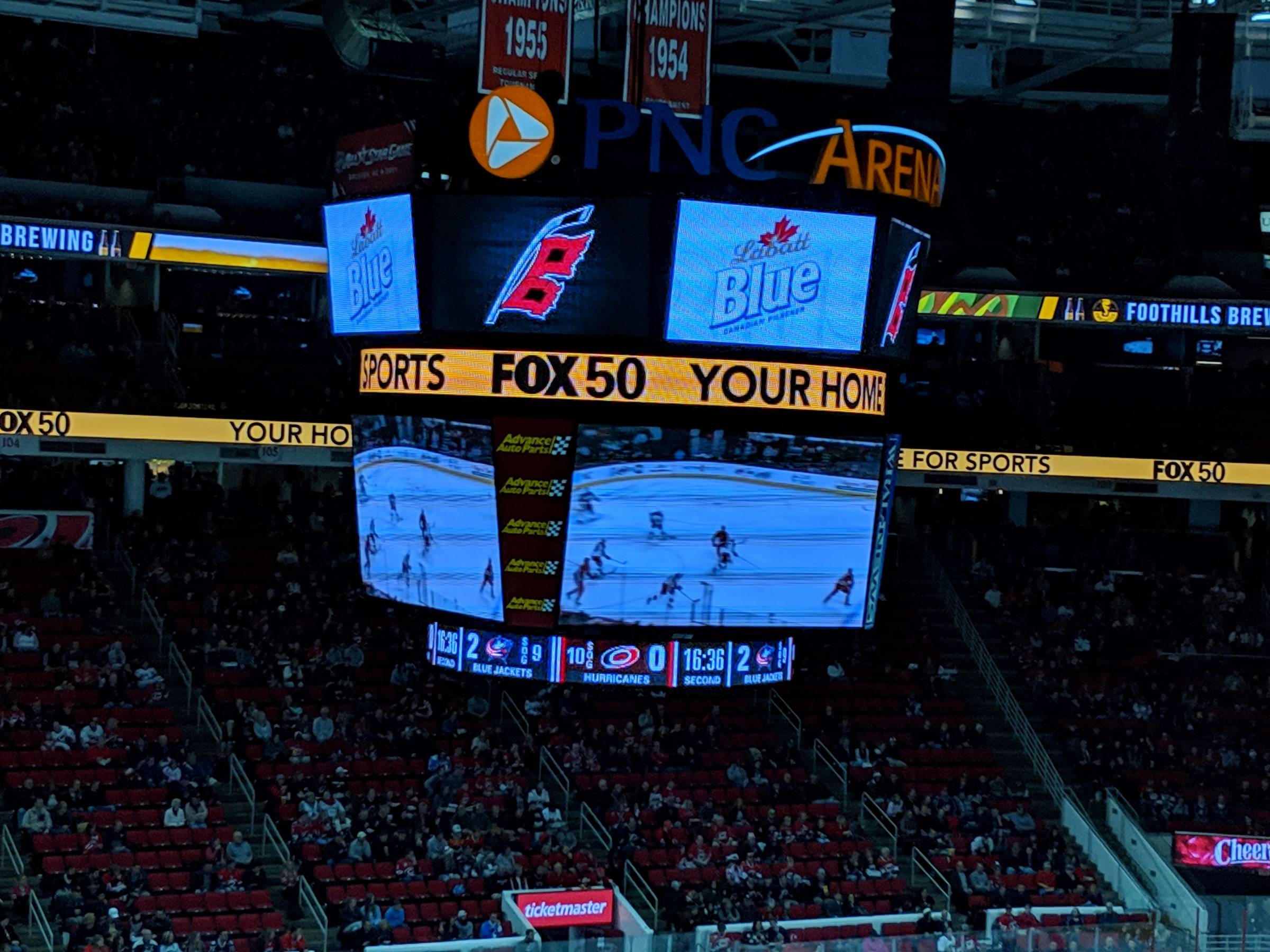 jumbotron at PNC Arena in Raleigh
