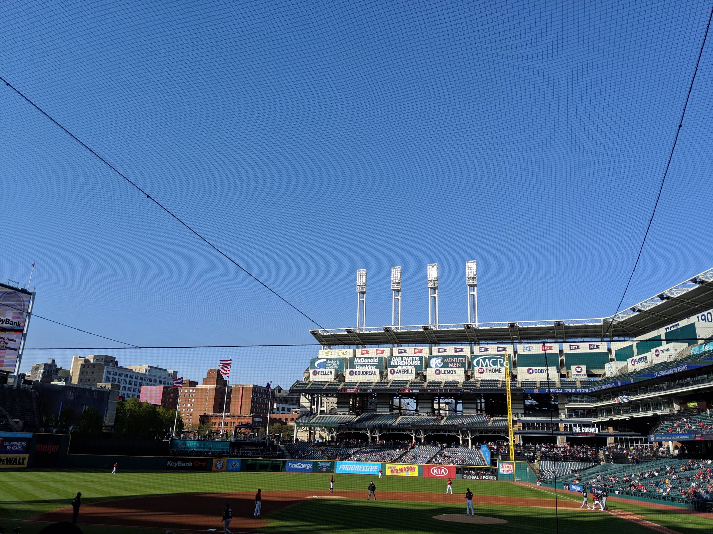 netting above sections progressive field